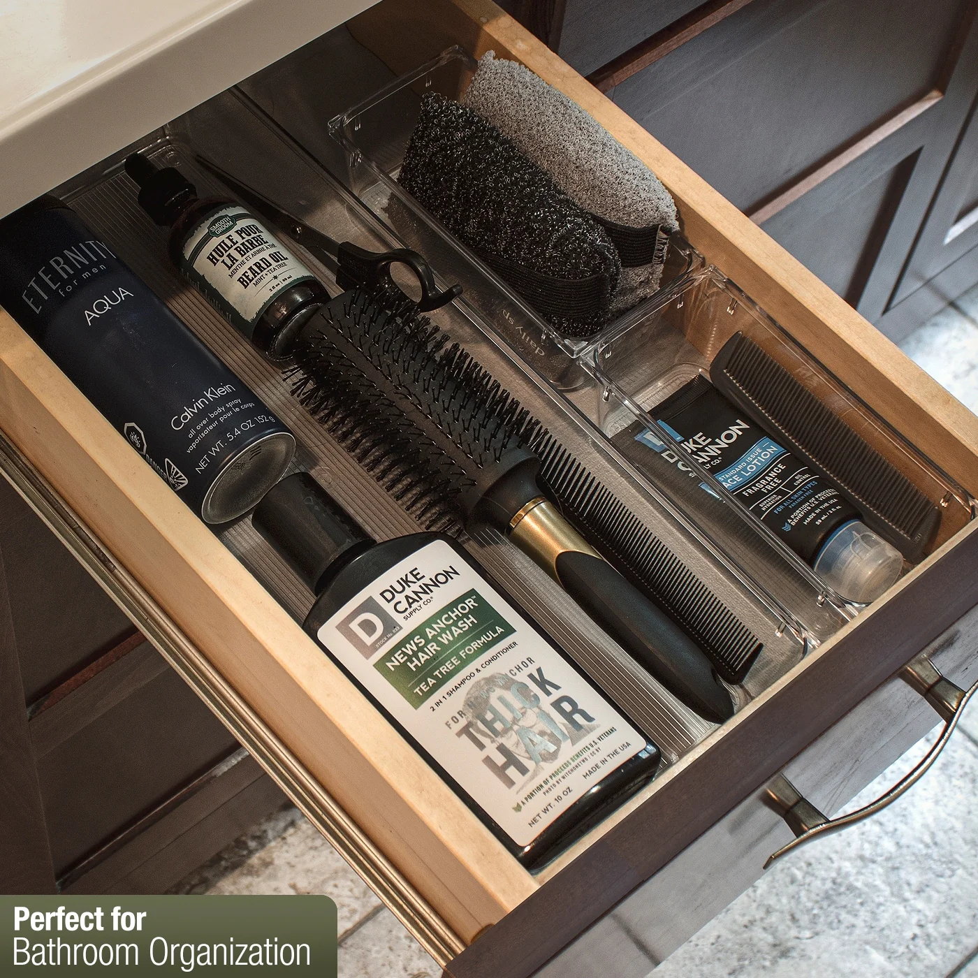Clear Drawer Organizer Set for Home and Closet - 4 Pc Set