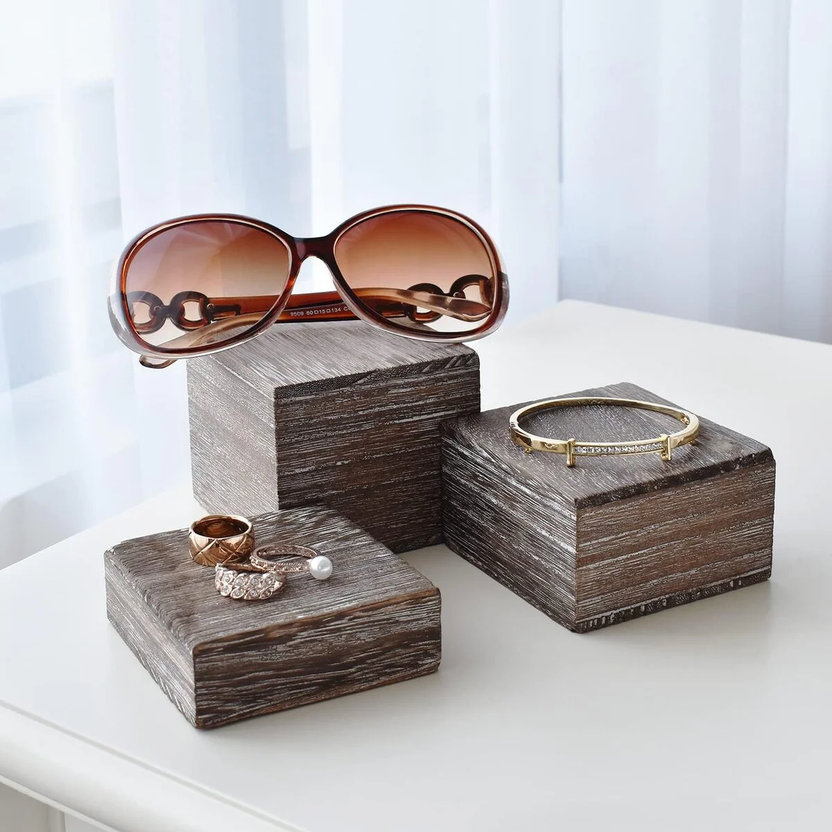 Wooden 3 Pcs Square Risers for Display