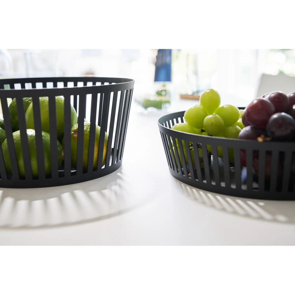 Yamazaki Home Fruit Basket - Two Sizes, Steel, Tall - L 8.46 x W 8.46 x H 3.94 inches
