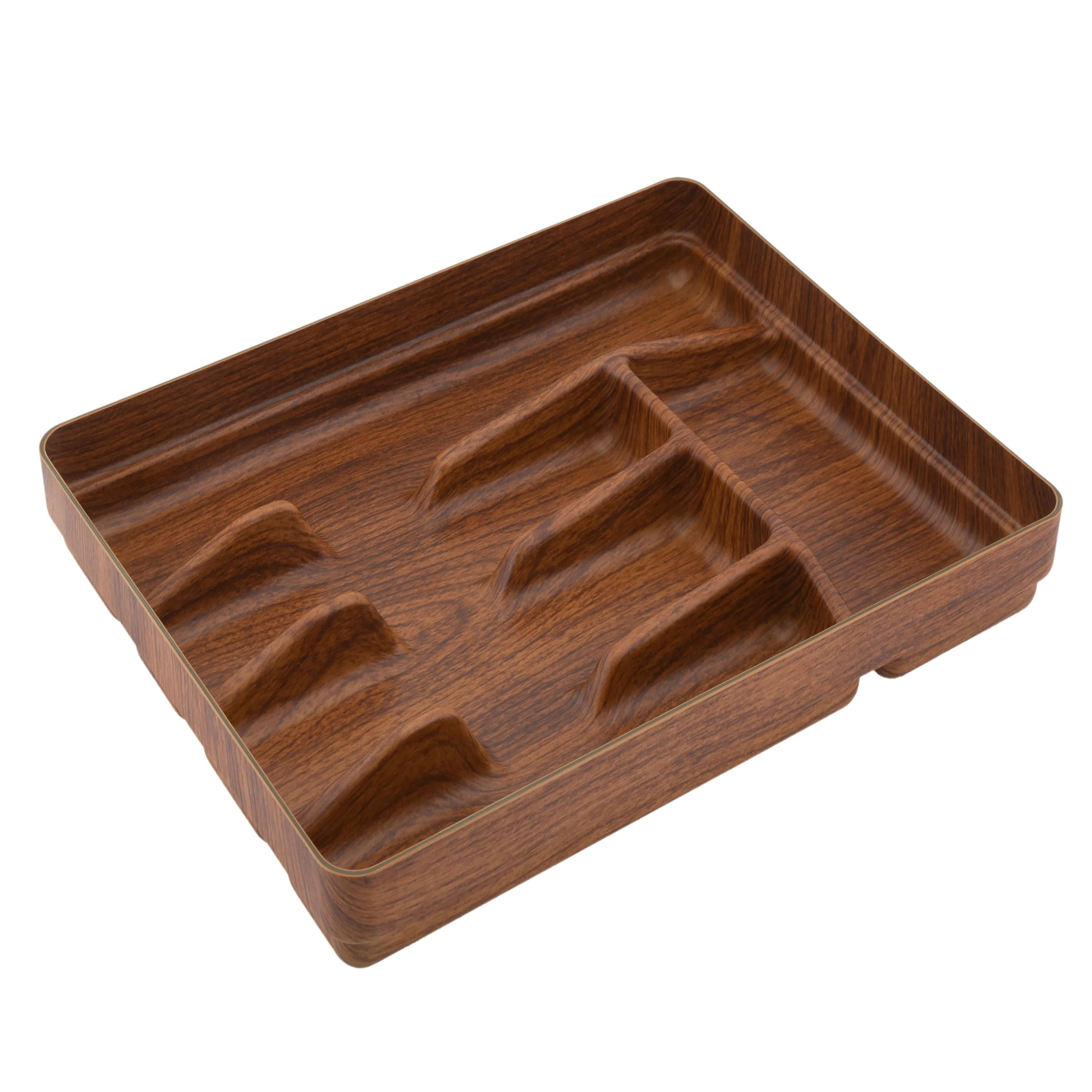 Kitchen Details 5 Compartment Wood Look Cutlery Tray - 10.24