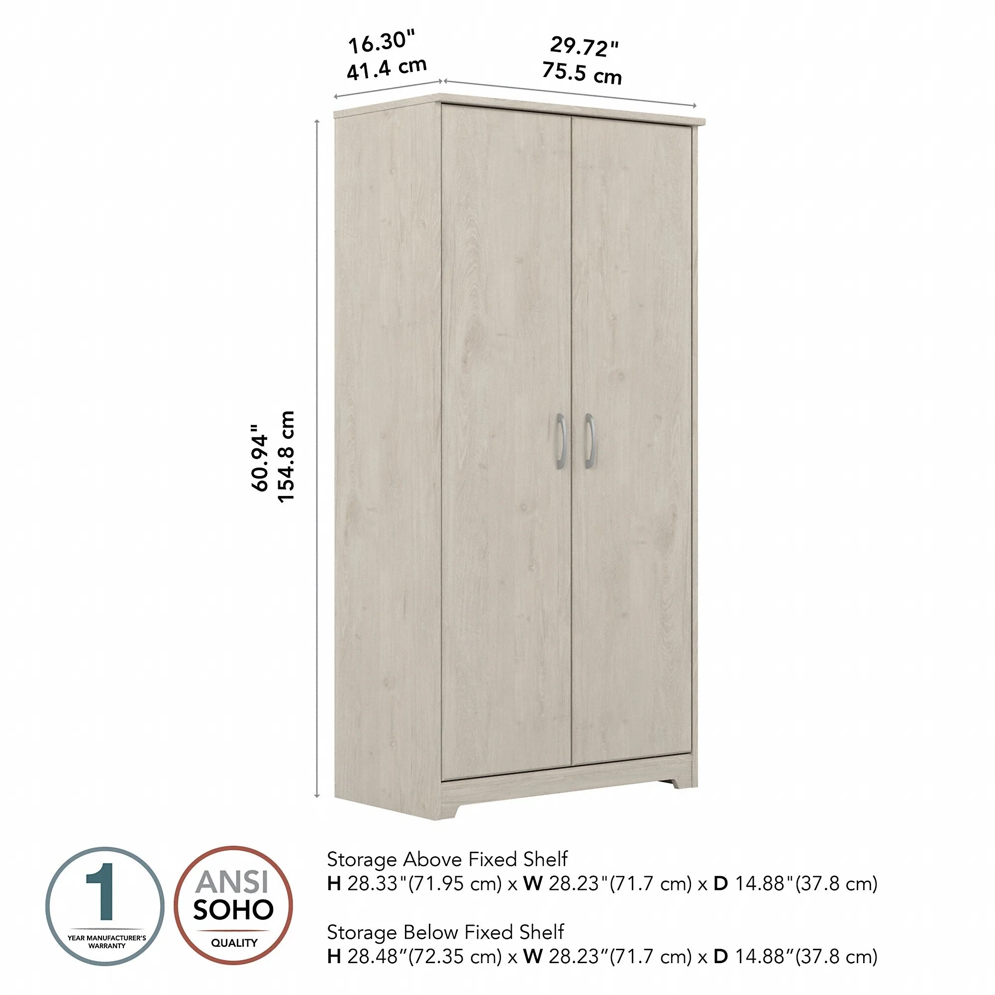 Cabot Tall Kitchen Pantry Cabinet with Doors by Bush Furniture
