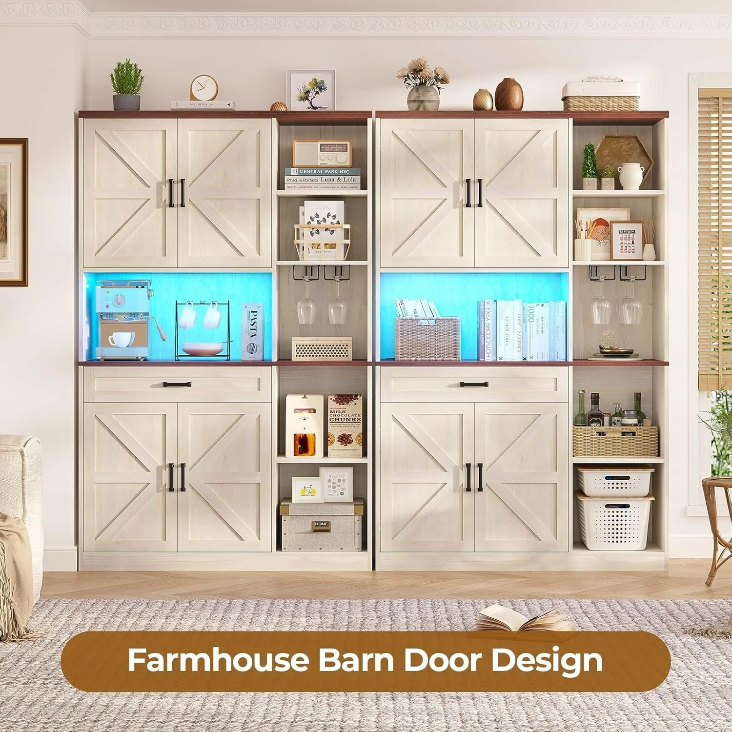 Farmhouse Kitchen Storage Cabinet Pantry Cabinet Home Bar