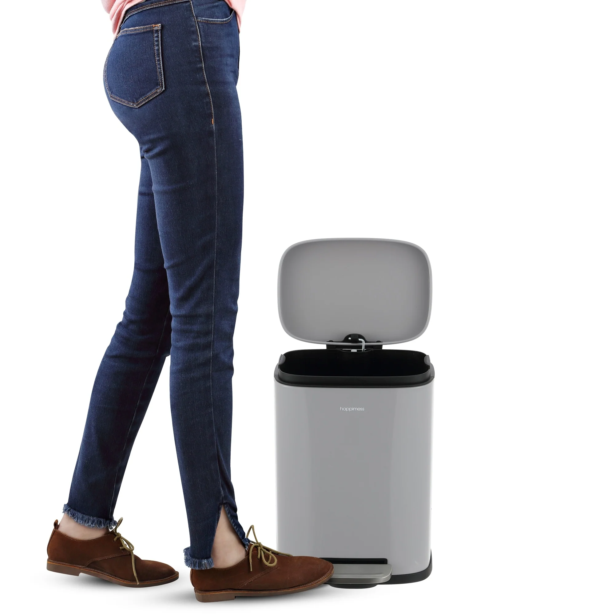 happimess 13-Gallon Trash Can with Soft-Close Lid and FREE Mini Trash Can