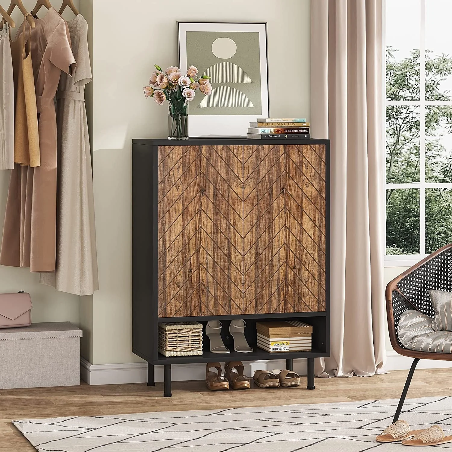 Entryway Shoe Storage Cabinet Shoe Rack Organizer Cabinet with Door