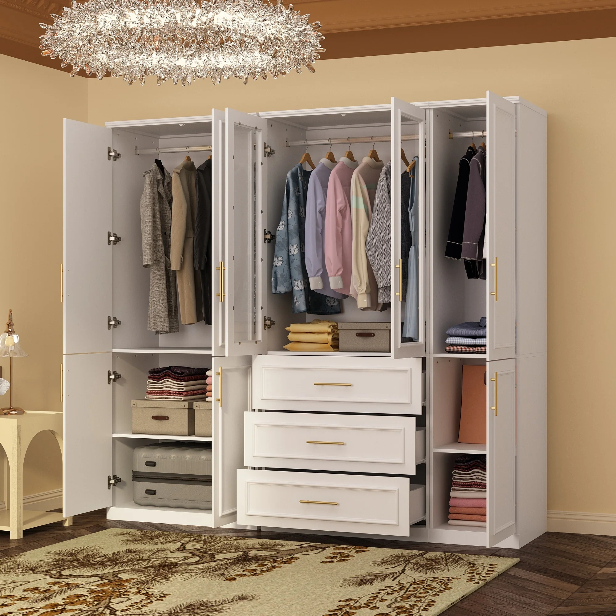 Modular Wardrobe Combo Armoires Closet Freestanding Cabinet Organizer