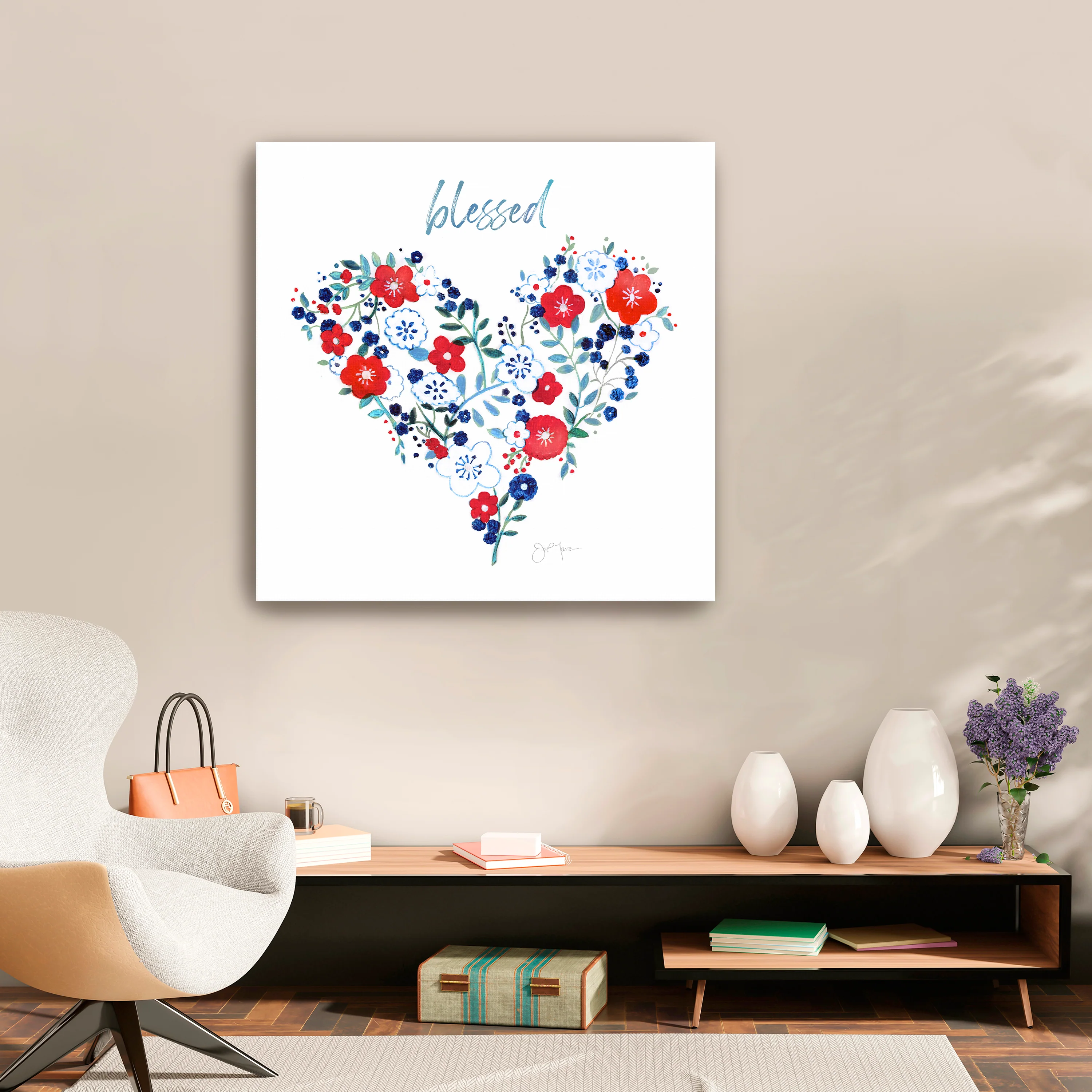 Blessed Heart Canvas Giclee