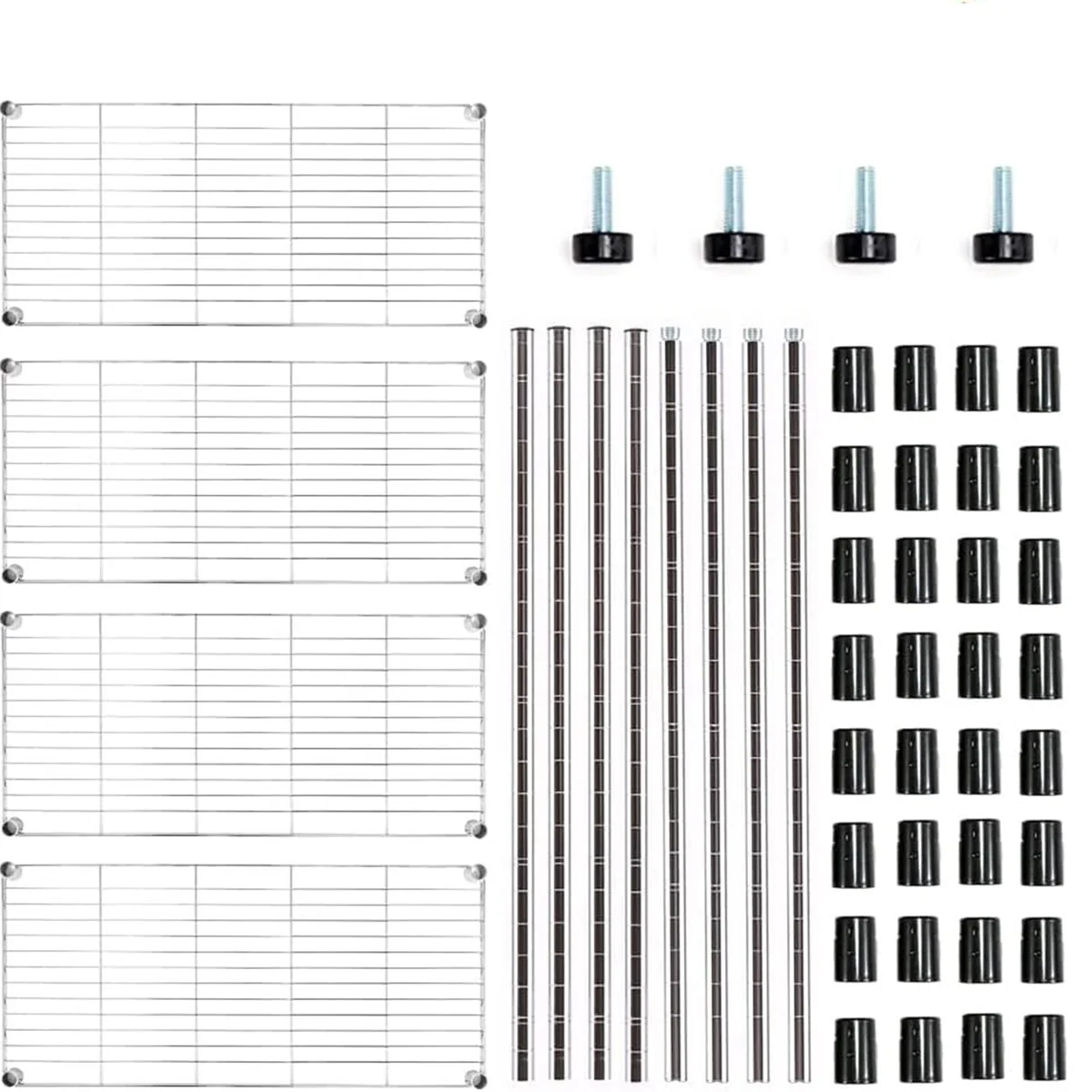 Chrome 4/5-Tier Shelving Unit Heavy-Duty Steel Shelves