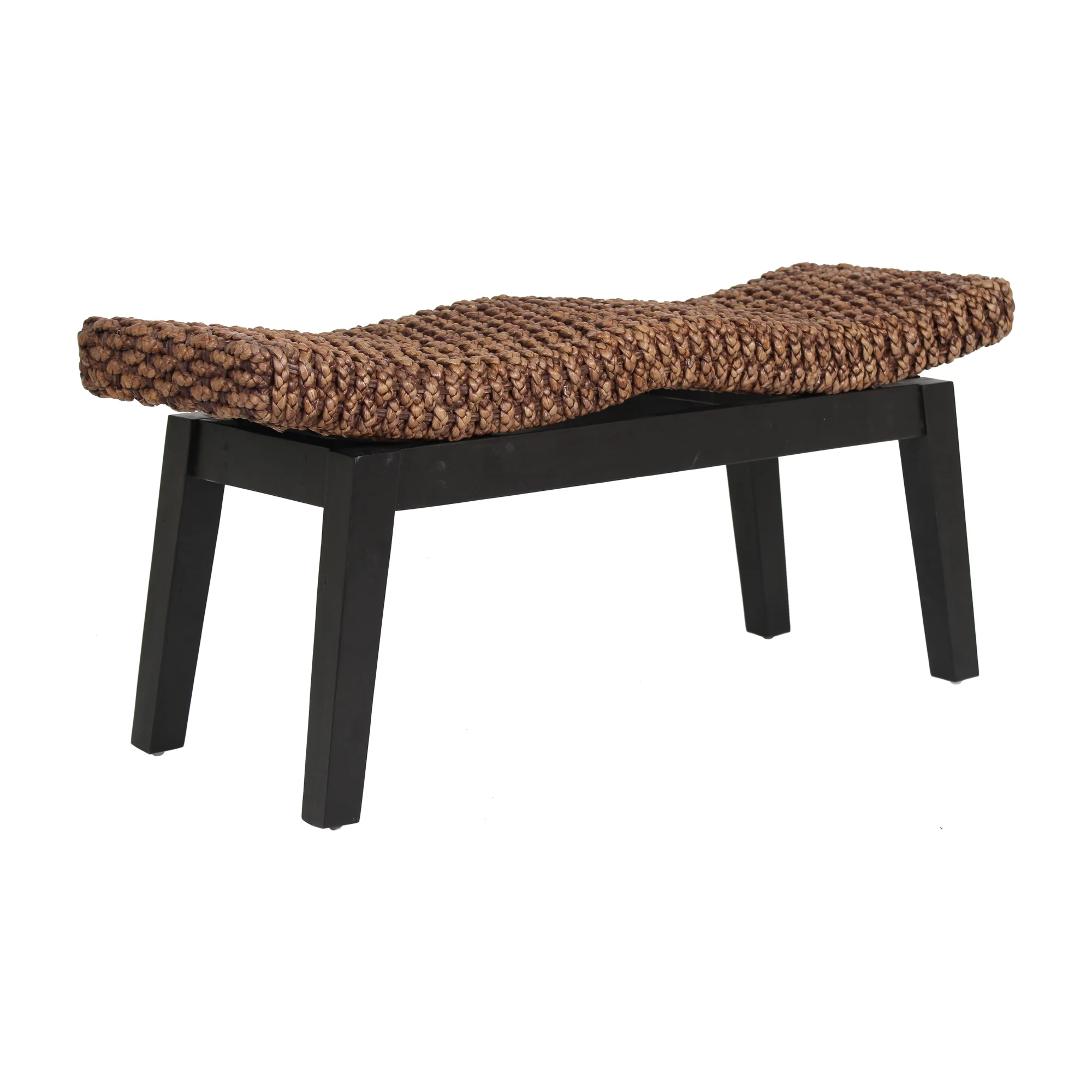 Wicker and Wood Wave Double Bench