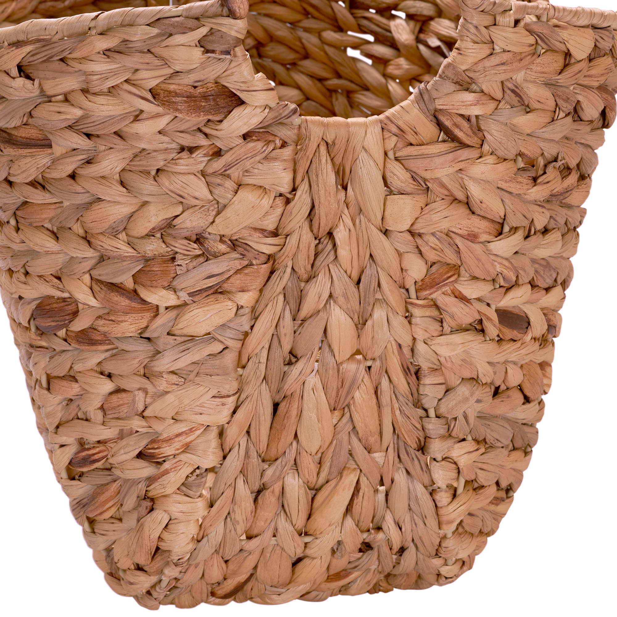Household Essentials Tall Water Hyacinth Wicker Basket with Handles