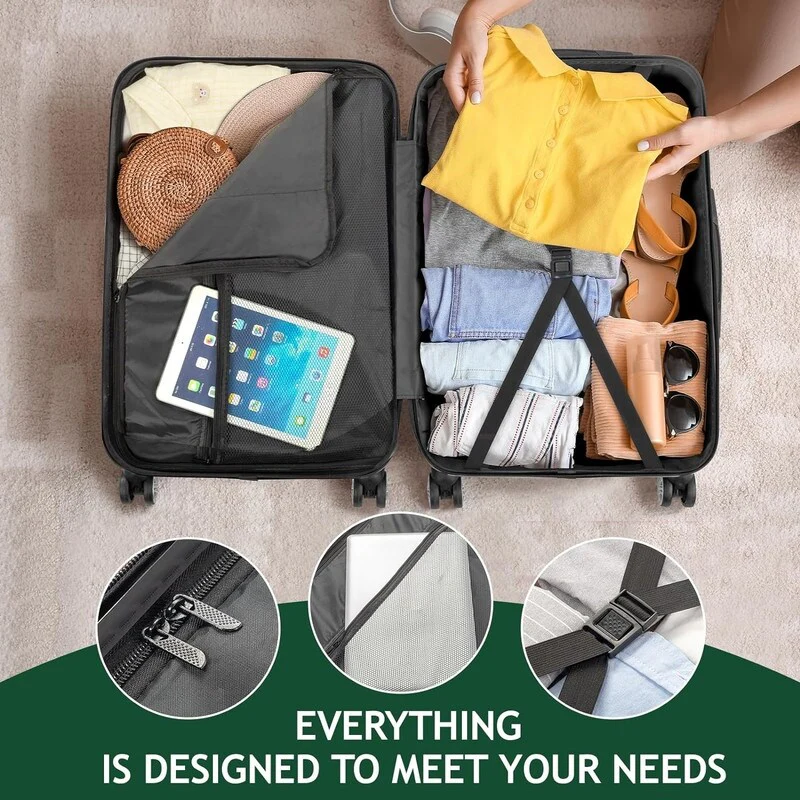 3-Pcs Luggage Sets, Trunk Set, ABS Lightweight Suitcase Sets with TSA Lock & Spinner Wheels, 20in/24in/28in