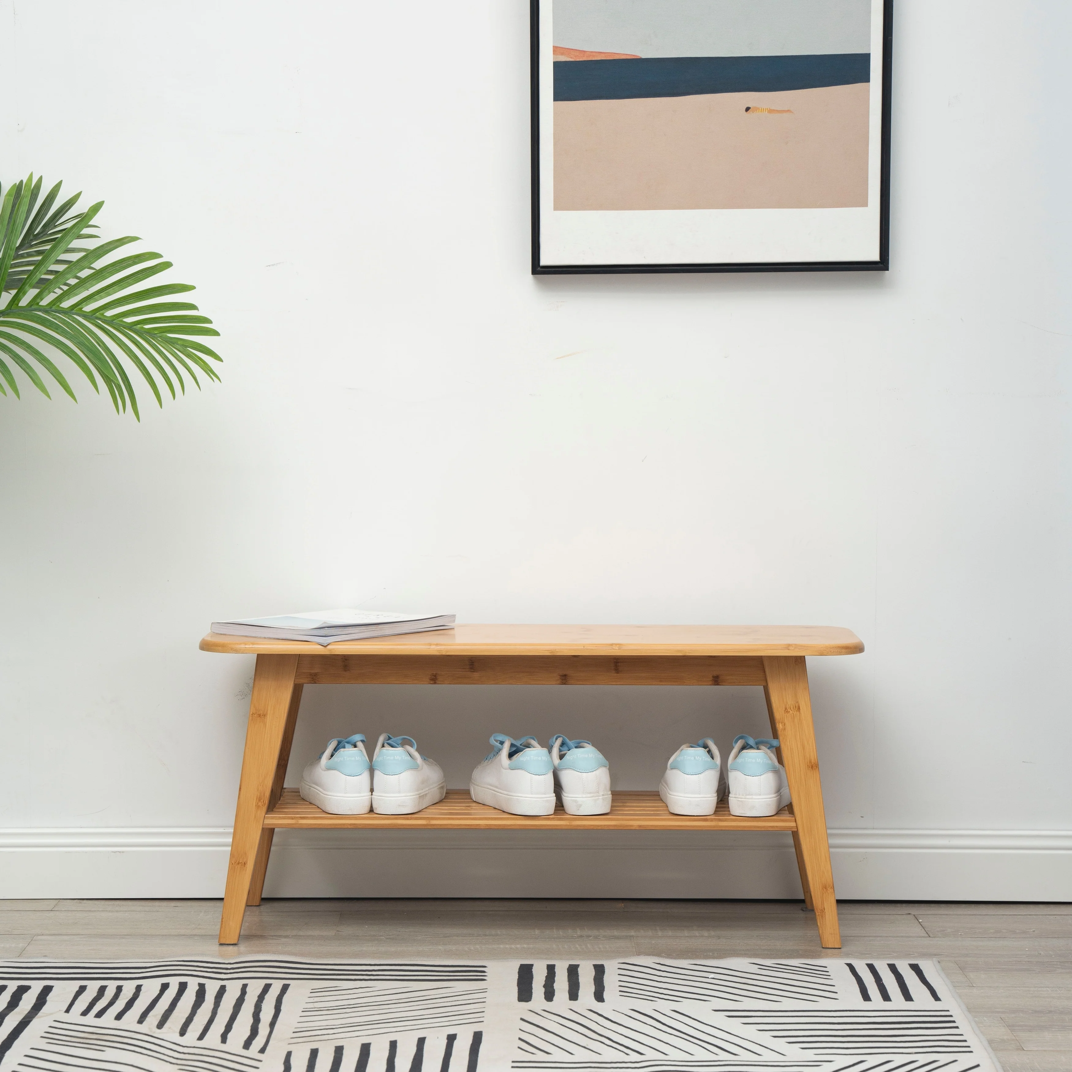Bamboo Shoe Rack for Entryway, Shoe & Entryway Bench