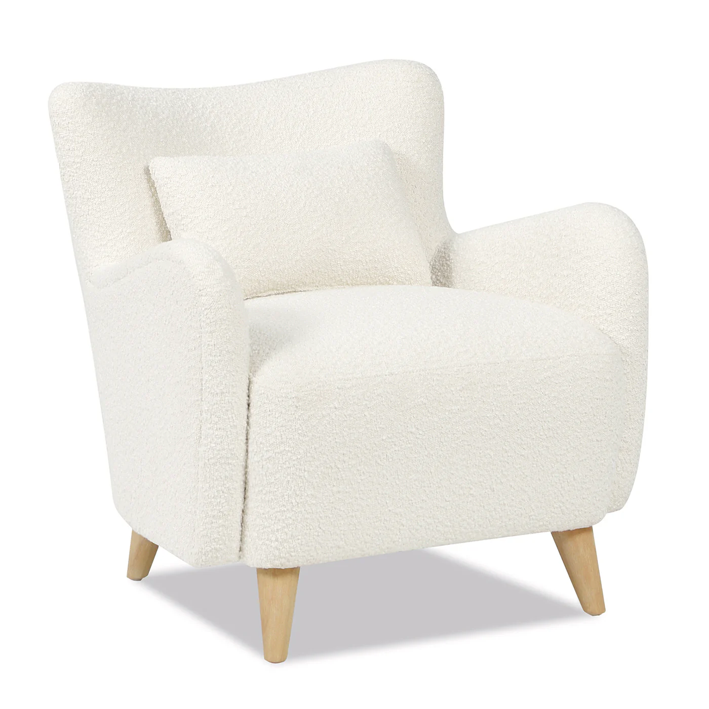 Upholstered Accent Chair with Lumbar Pillow and Curved Arms
