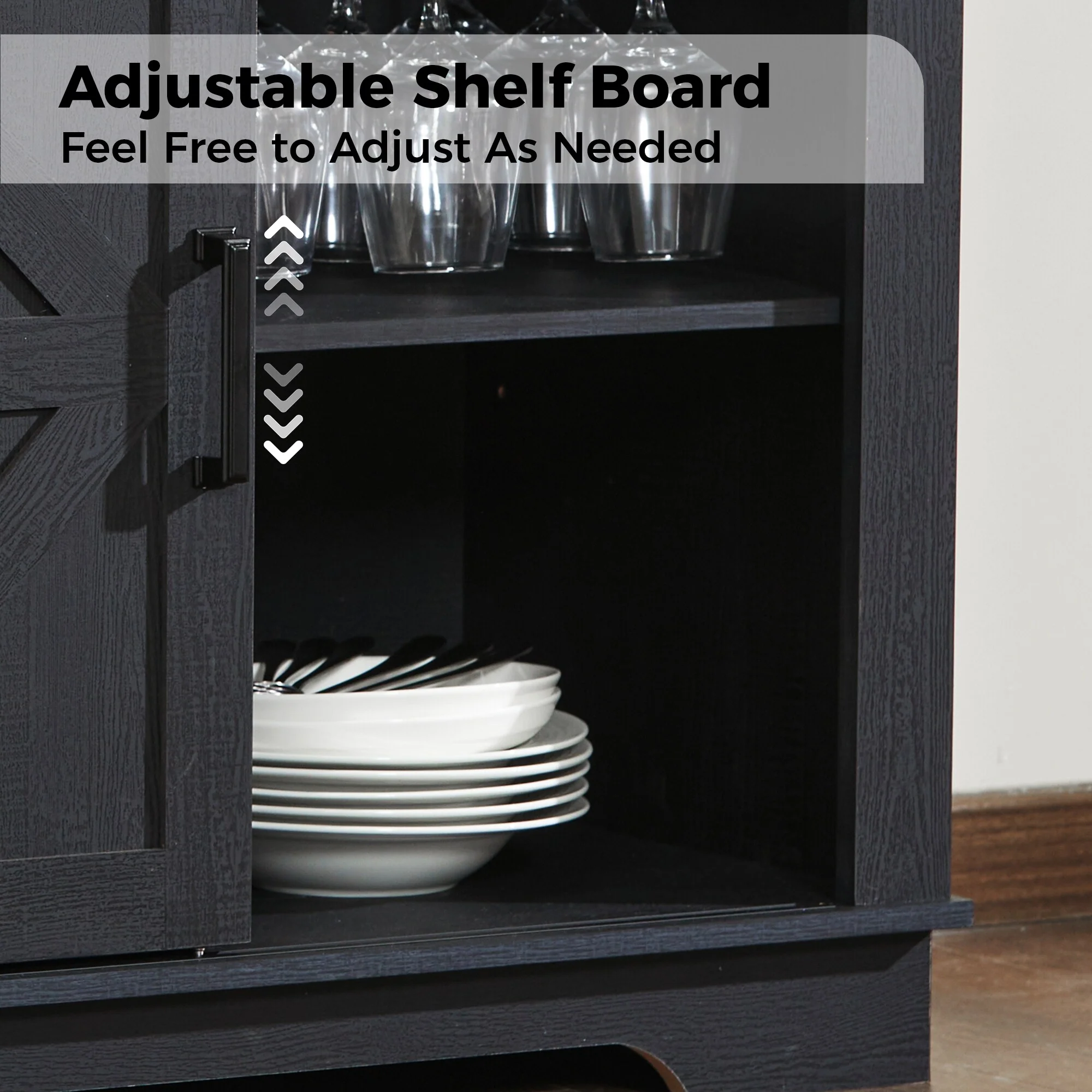 Farmhouse Coffee Bar Cabinet,Kitchen Buffet and Sideboard for Dining Room, Living Room, Entryway