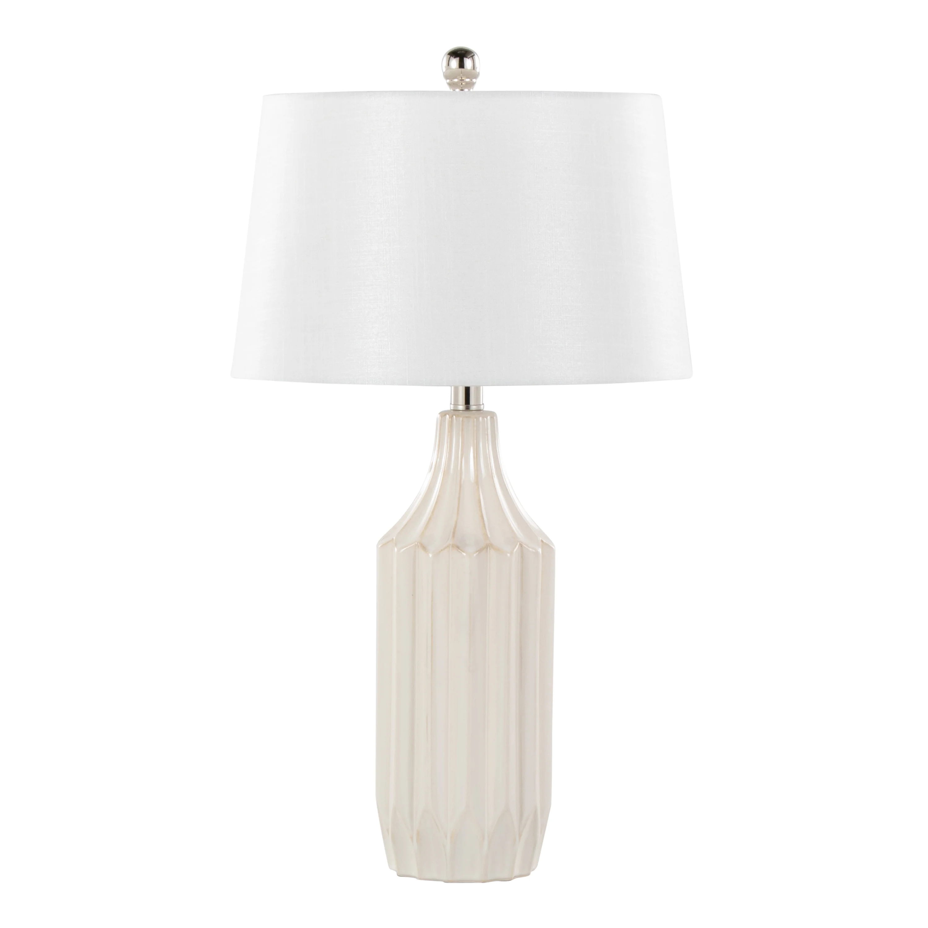 23 Table Lamp with Gloss Ceramic Base and Linen Shade