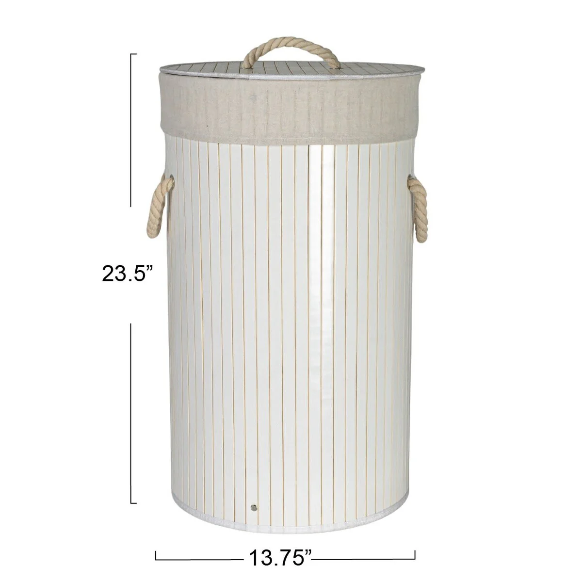 Household Essentials Bamboo Laundry Hamper with Handles and Removable Laundry Bag