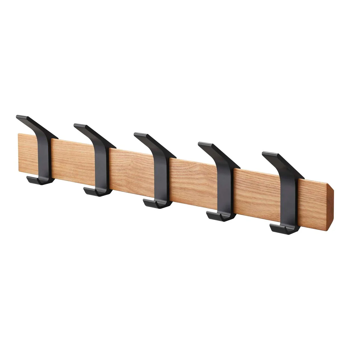 Yamazaki Home Wall-Mounted Coat Rack, Steel and Wood - L 2.56 x W 19.69 x H 3.94 inches
