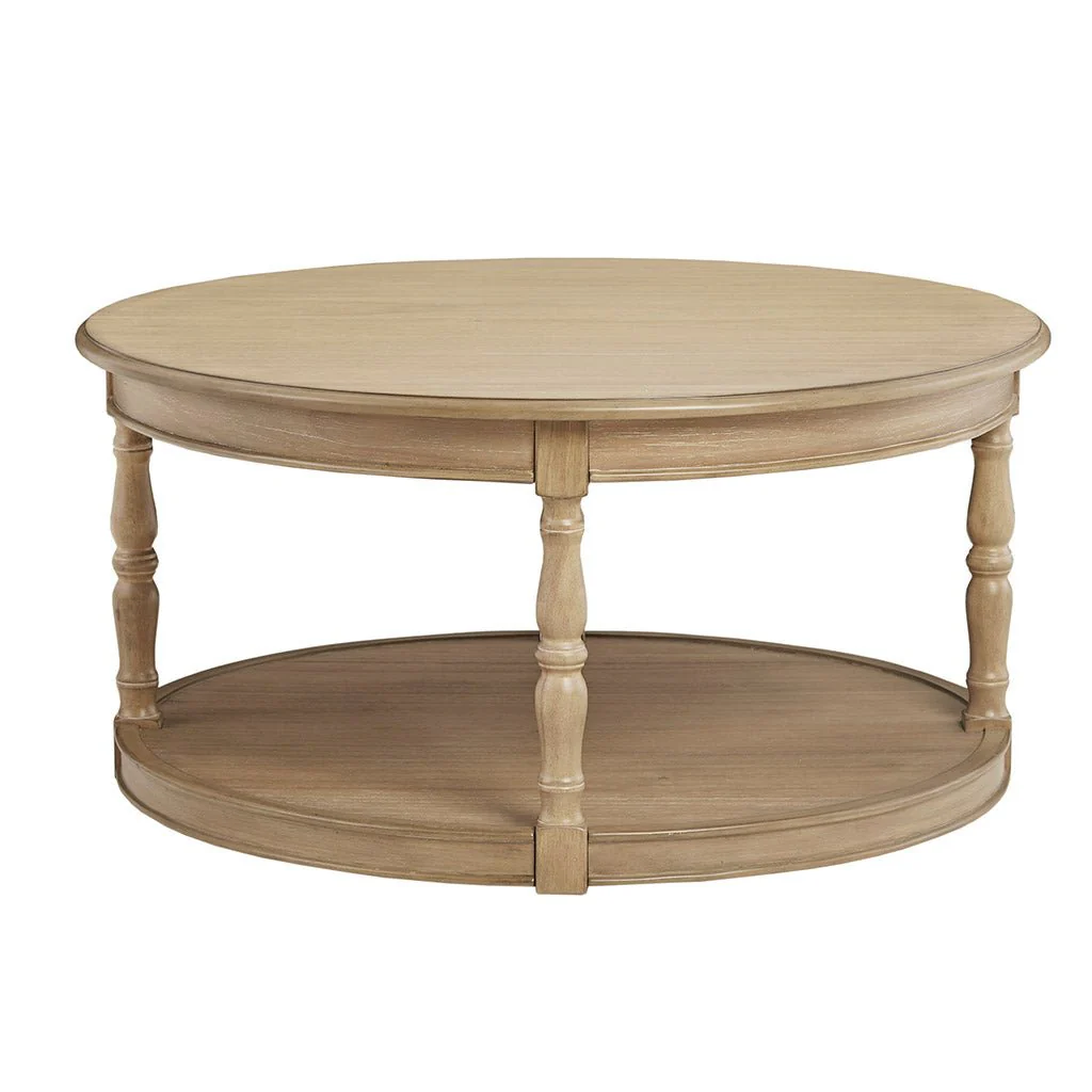 Round Coffee Table with Turned Legs