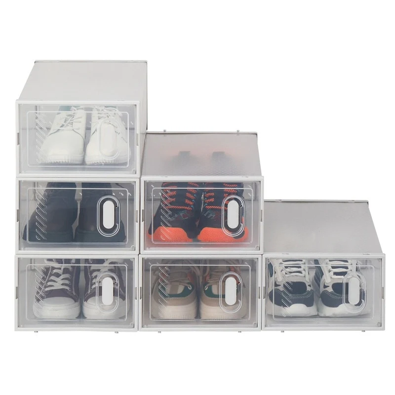 Clear Plastic Stackable Shoe Storage Boxes (Set of 18/12/6 )