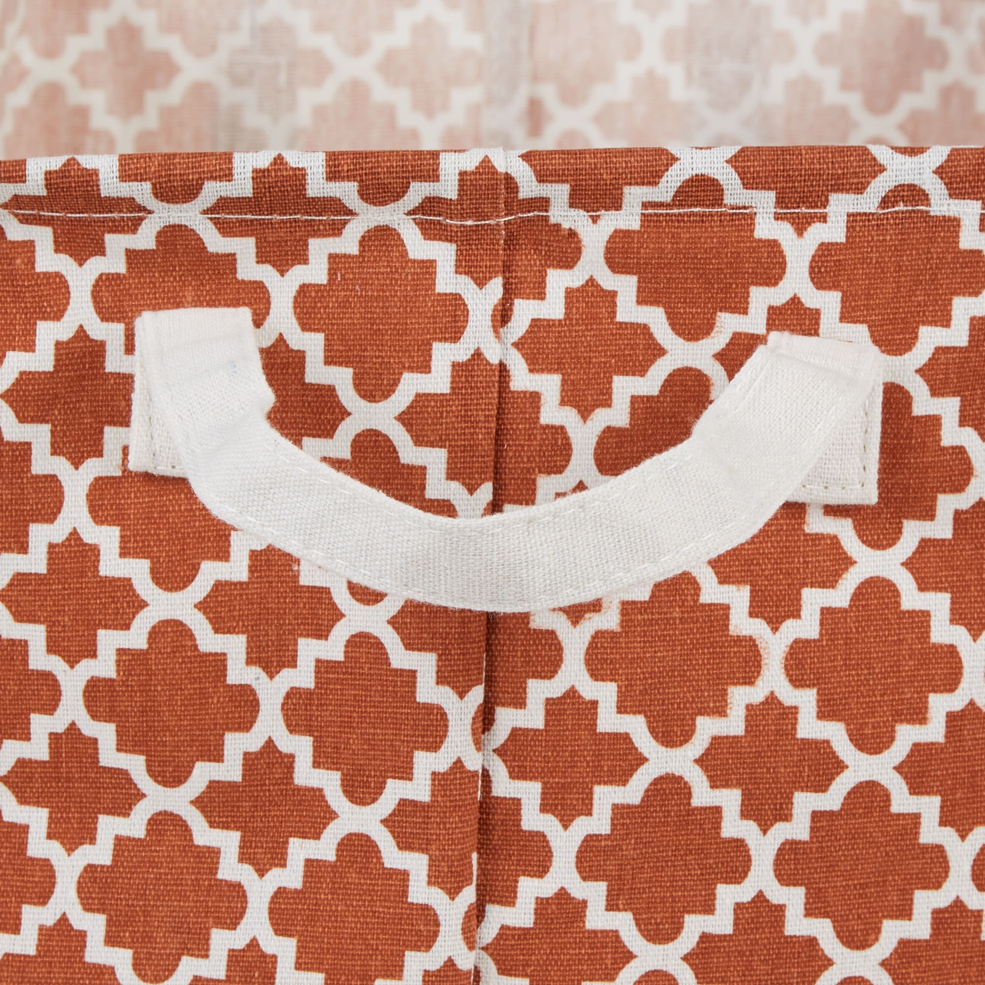 PE-Coated Cotton Polyester Laundry Hamper Lattice Round - Laundry Hamper, 13.5x13.5x20