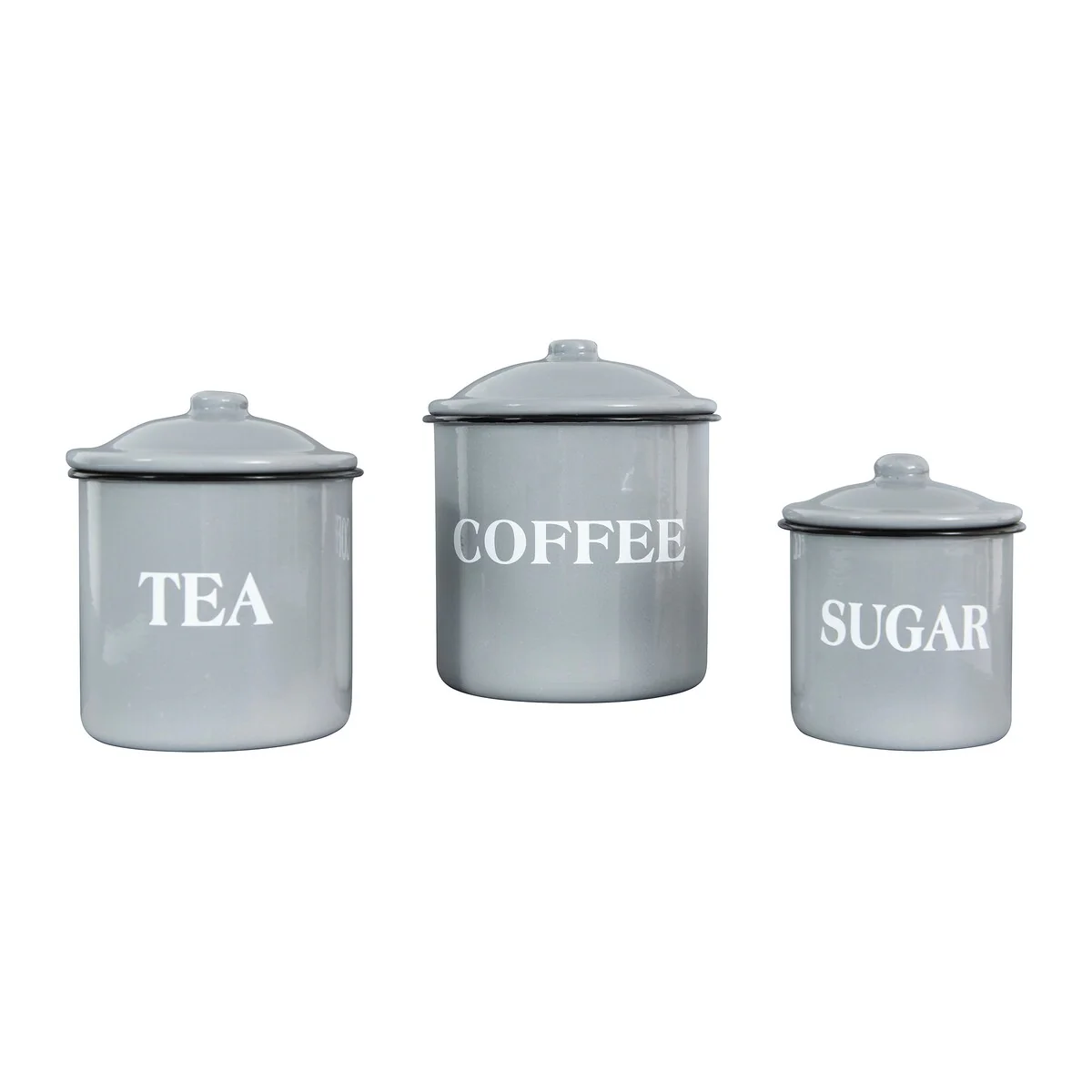 Metal Containers with Lids, Coffee, Tea, Sugar
