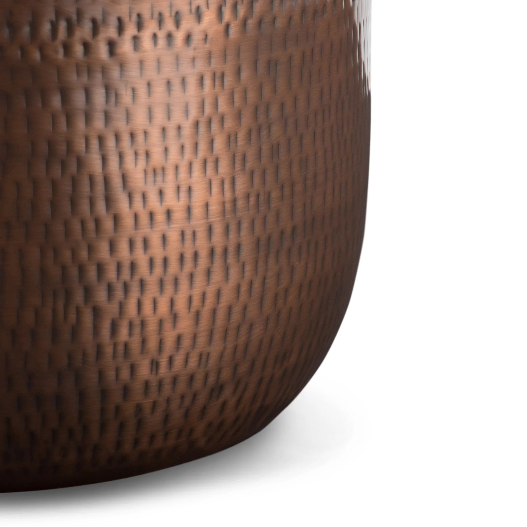 Destiny Drum-Shaped Hammered Accent Table with Removable Top