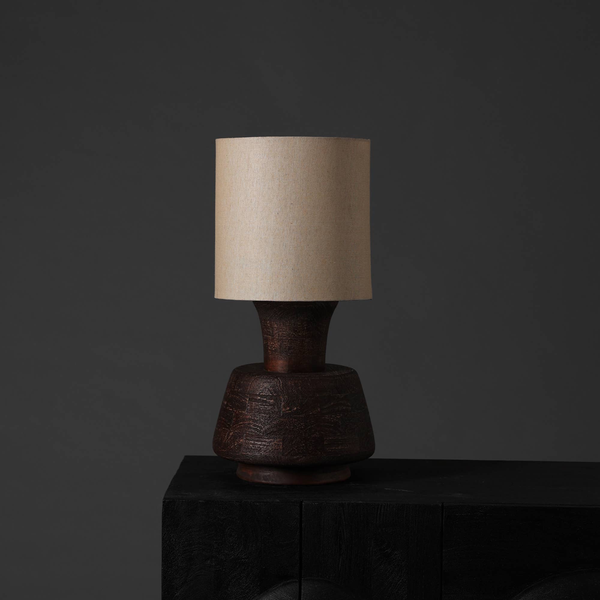 Decorative Table Lamp with Wooden Base