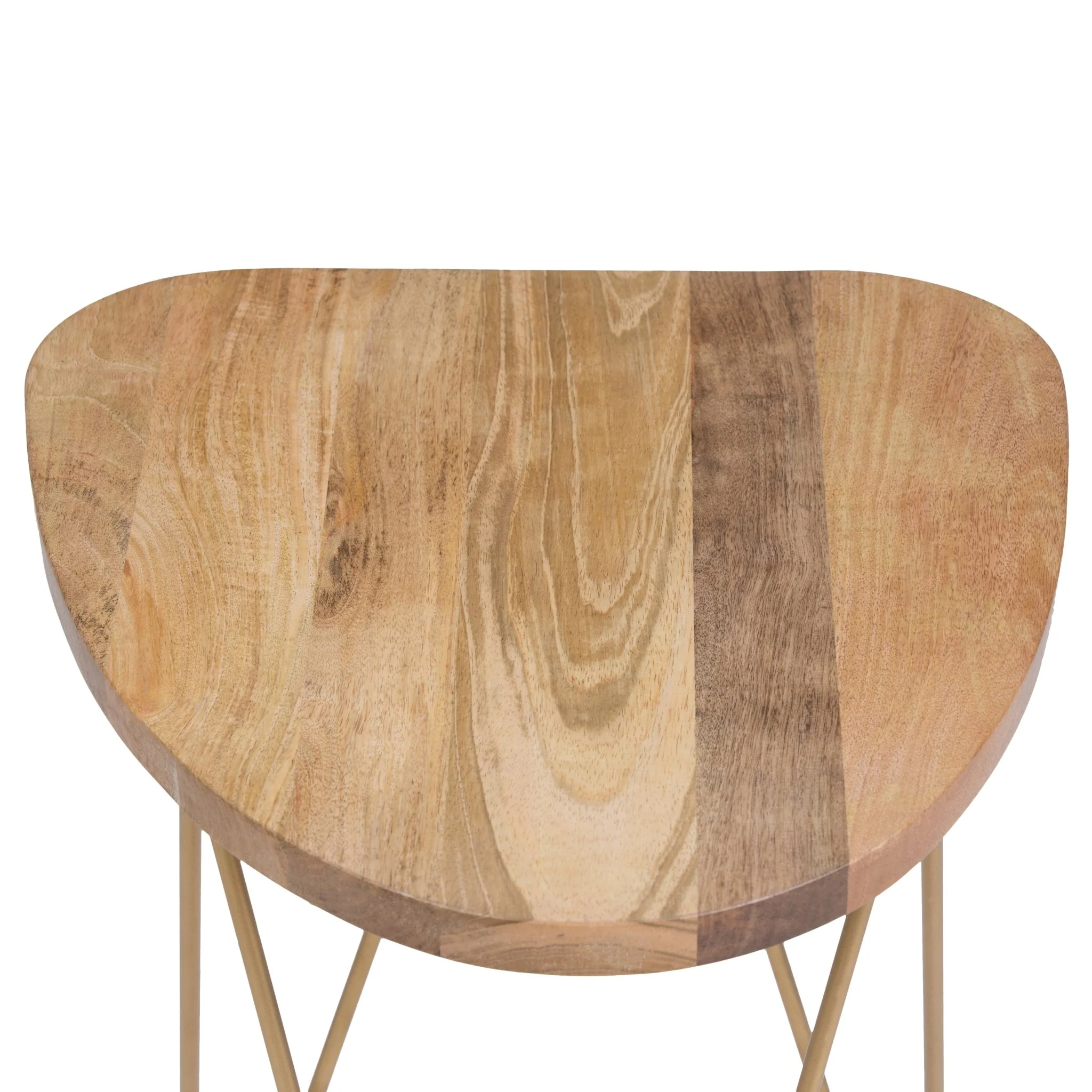 Wooden Accent Table with Metal Hair Pin Legs