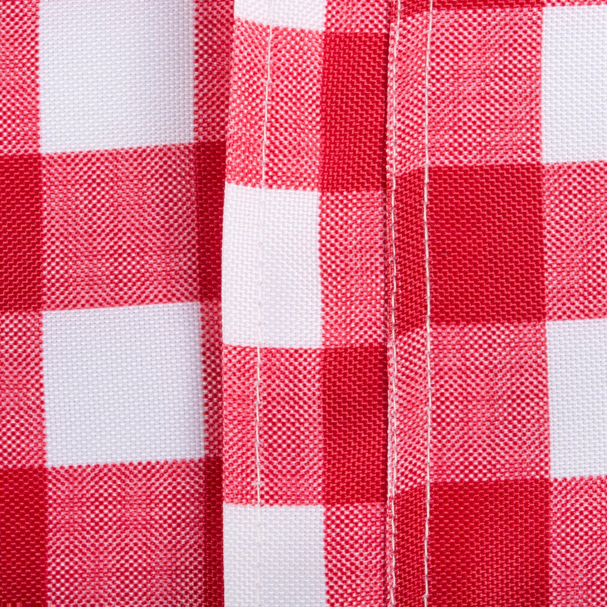 Tango Red Check Outdoor Tablecloth With Zipper