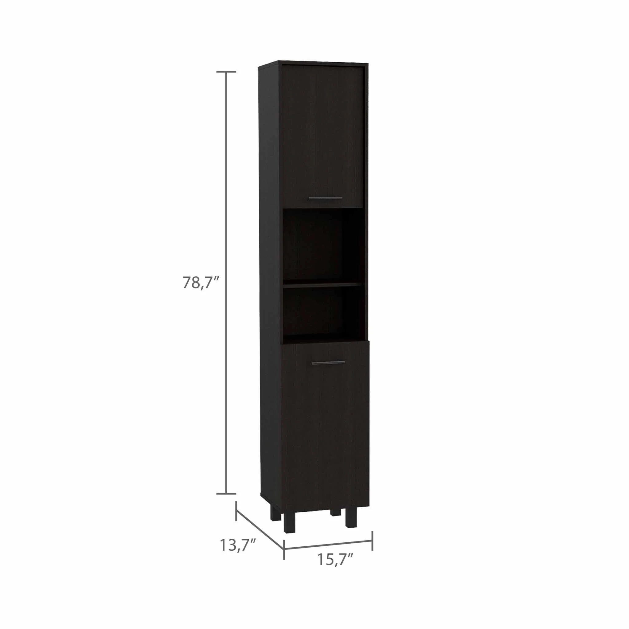 Black Sleek and Tall Pantry Cabinet