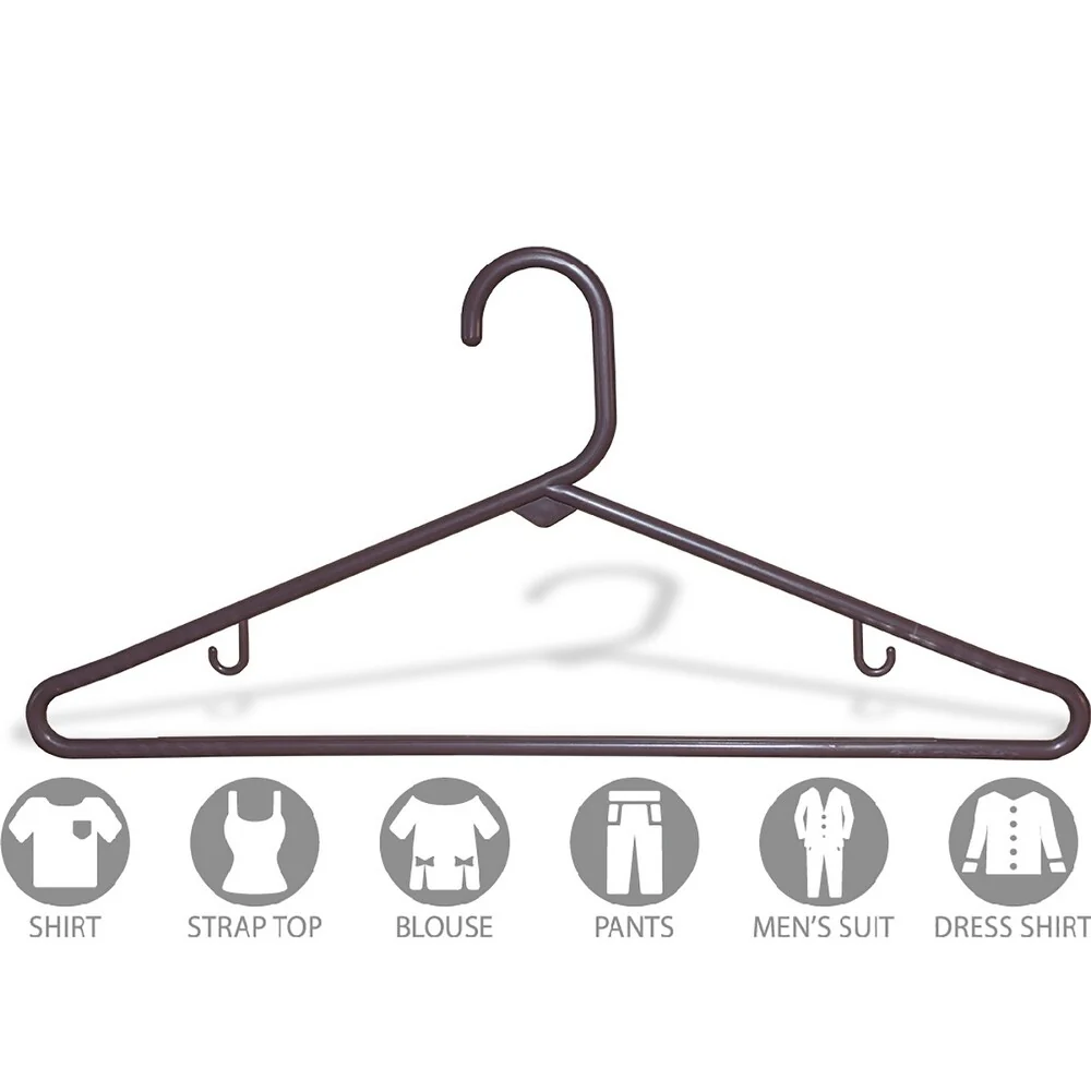 Brown Tubular Plastic Top Hanger (Case of 36)