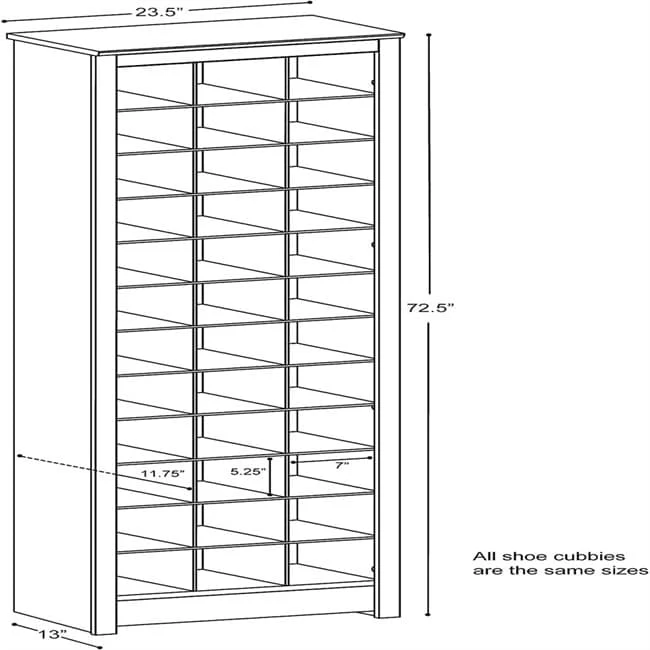 36 Pair Shoe Storage Cabinet With Cubbies