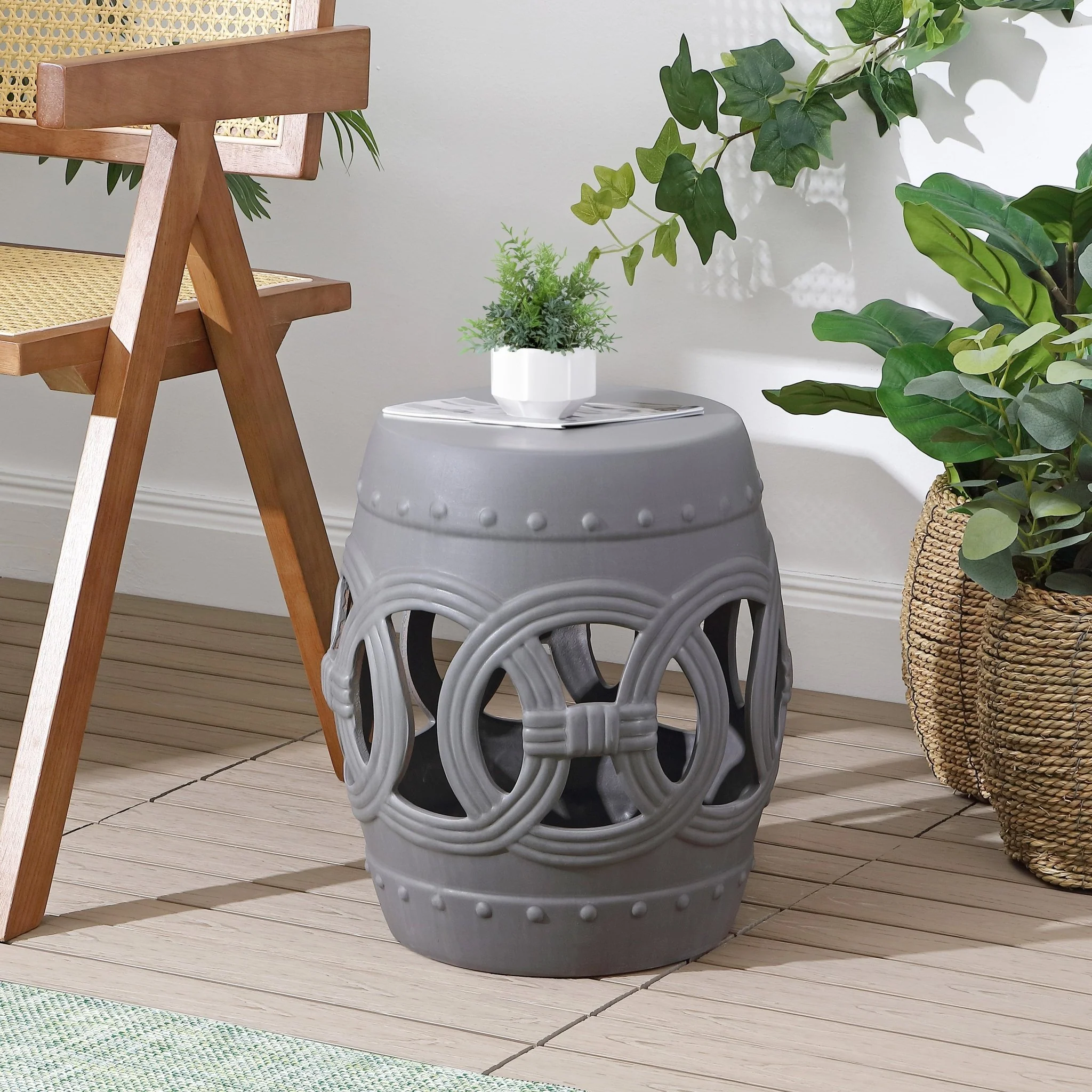 Lucky Chinese Ceramic Drum Garden Stool