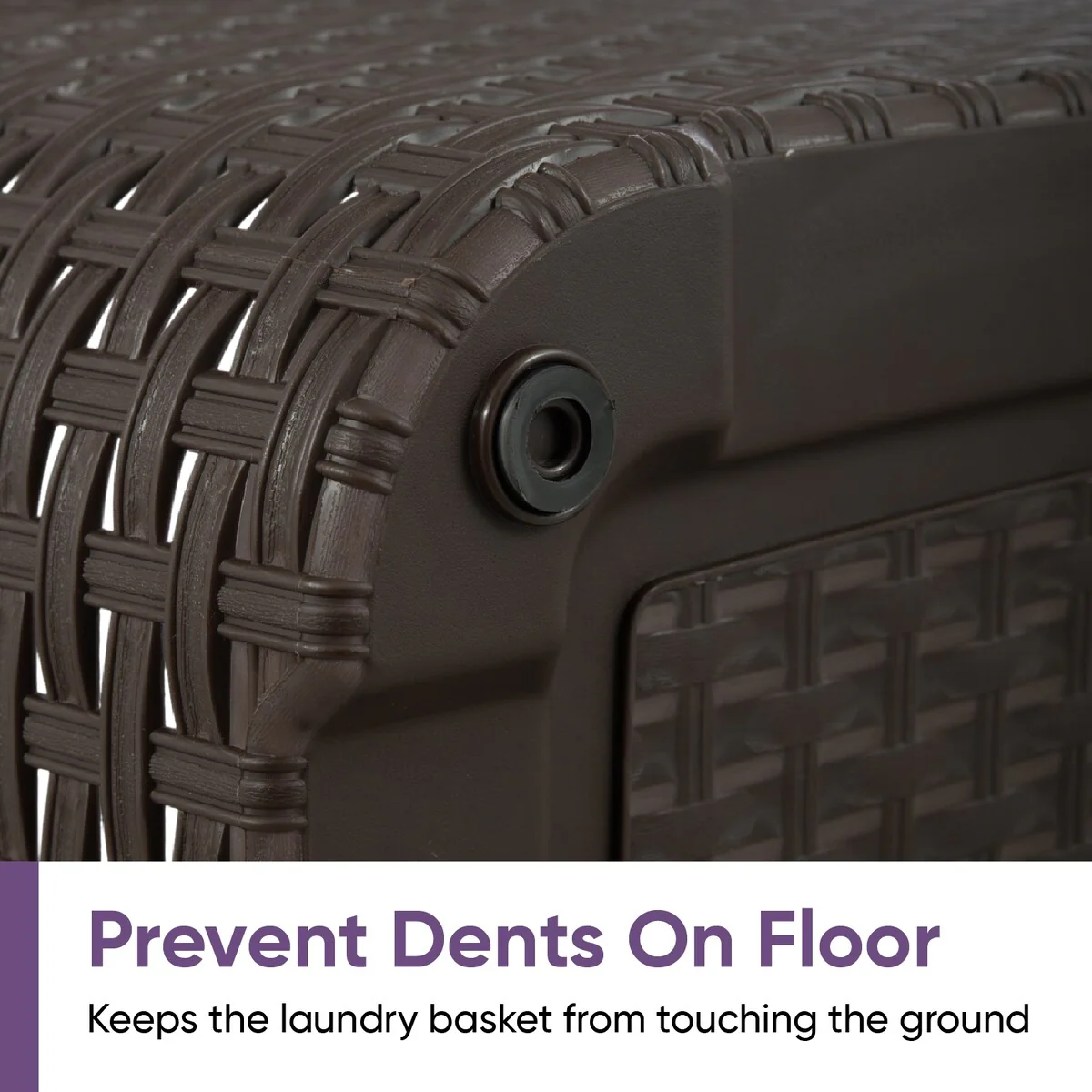 Superio Large Wicker Laundry Basket with Cutout Carry Handles - Capacity: 50l