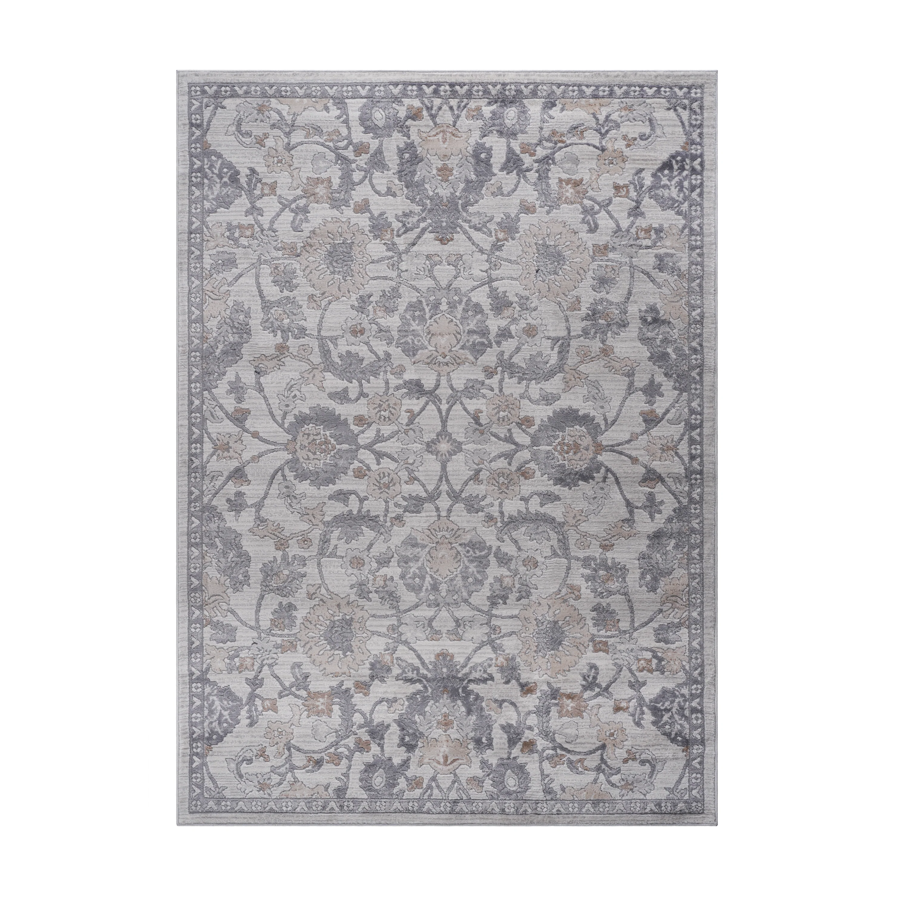 Area Rug with Traditional Floral Motif