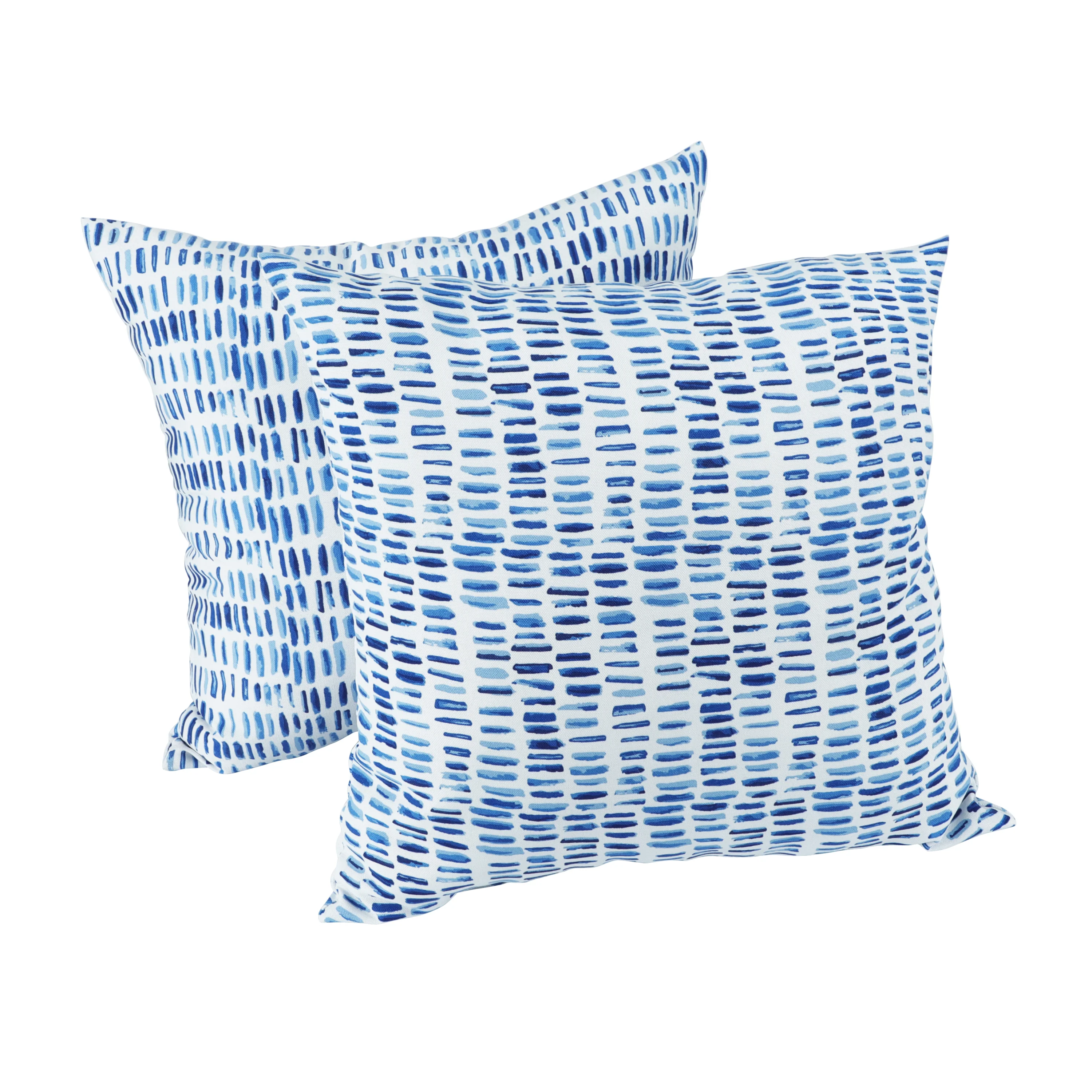 Blue Wave Outdoor Square Pillows, Set of 2