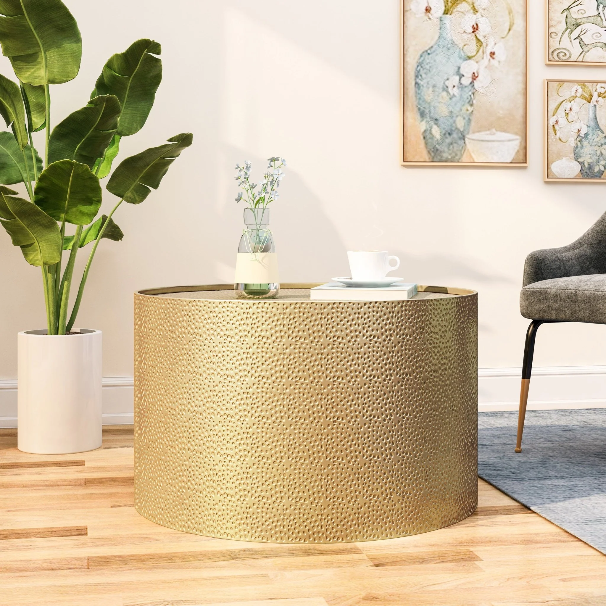 Hammered Metal Coffee Table