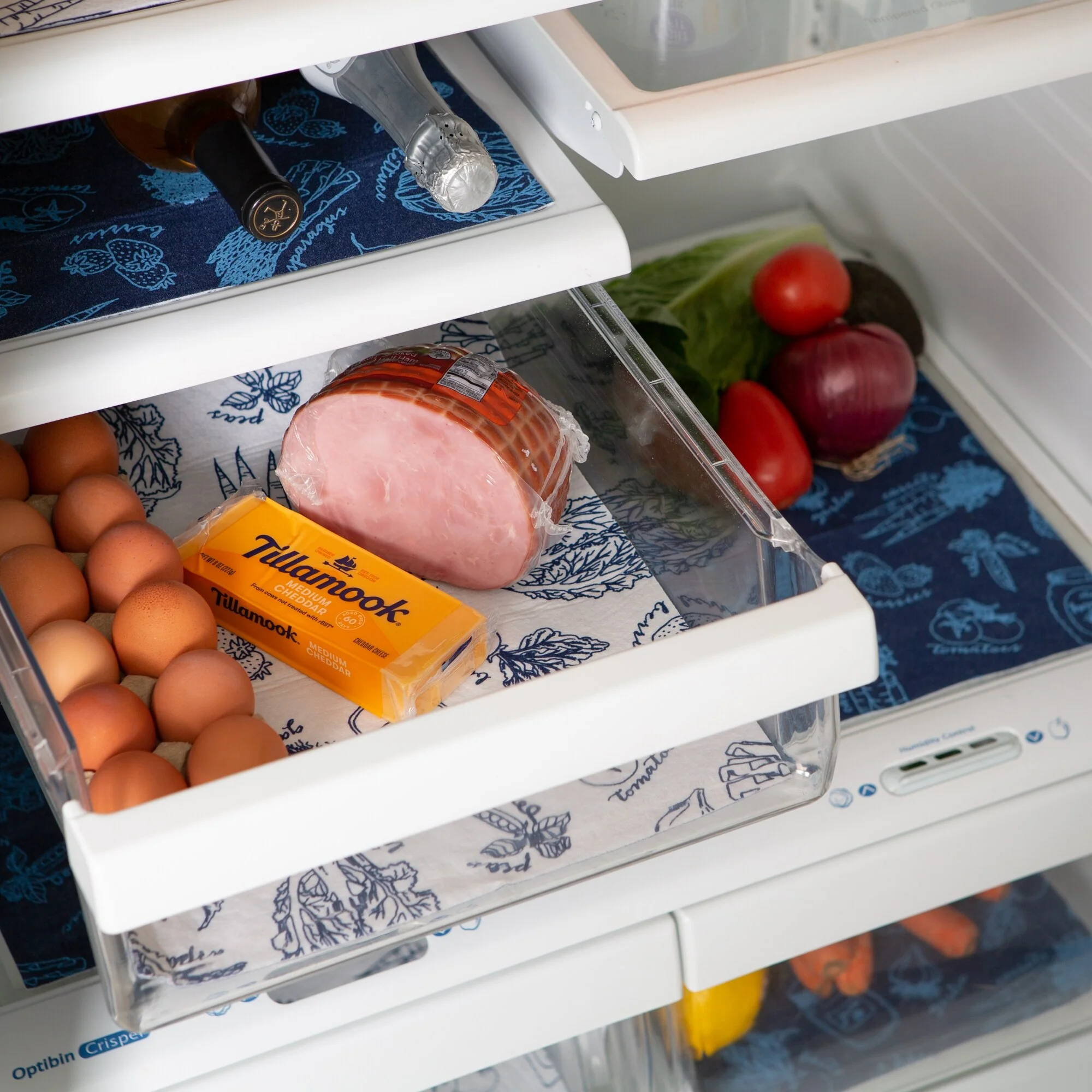 DII Nautical Blue Market Print Fridge Liner (Set of 6)