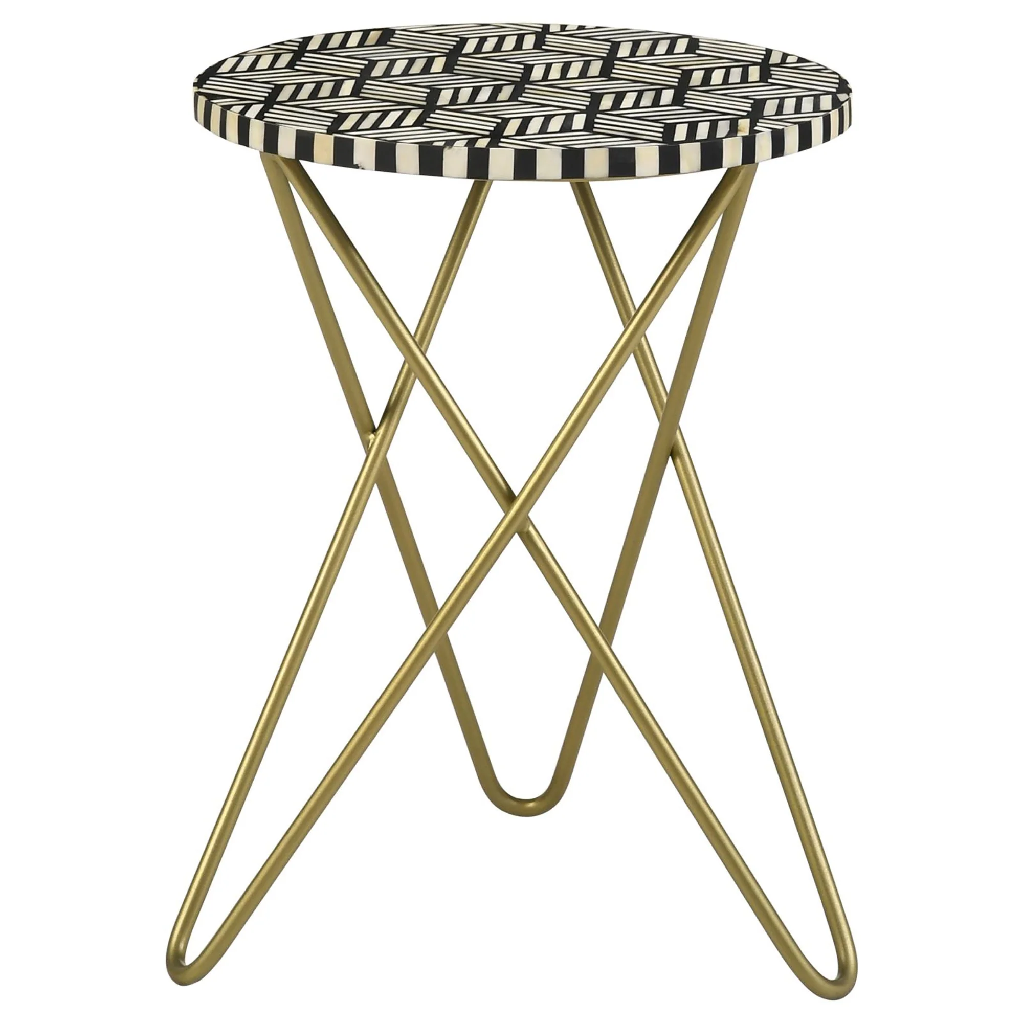 Accent Table with Metal Hairpin Legs and Round Tabletop