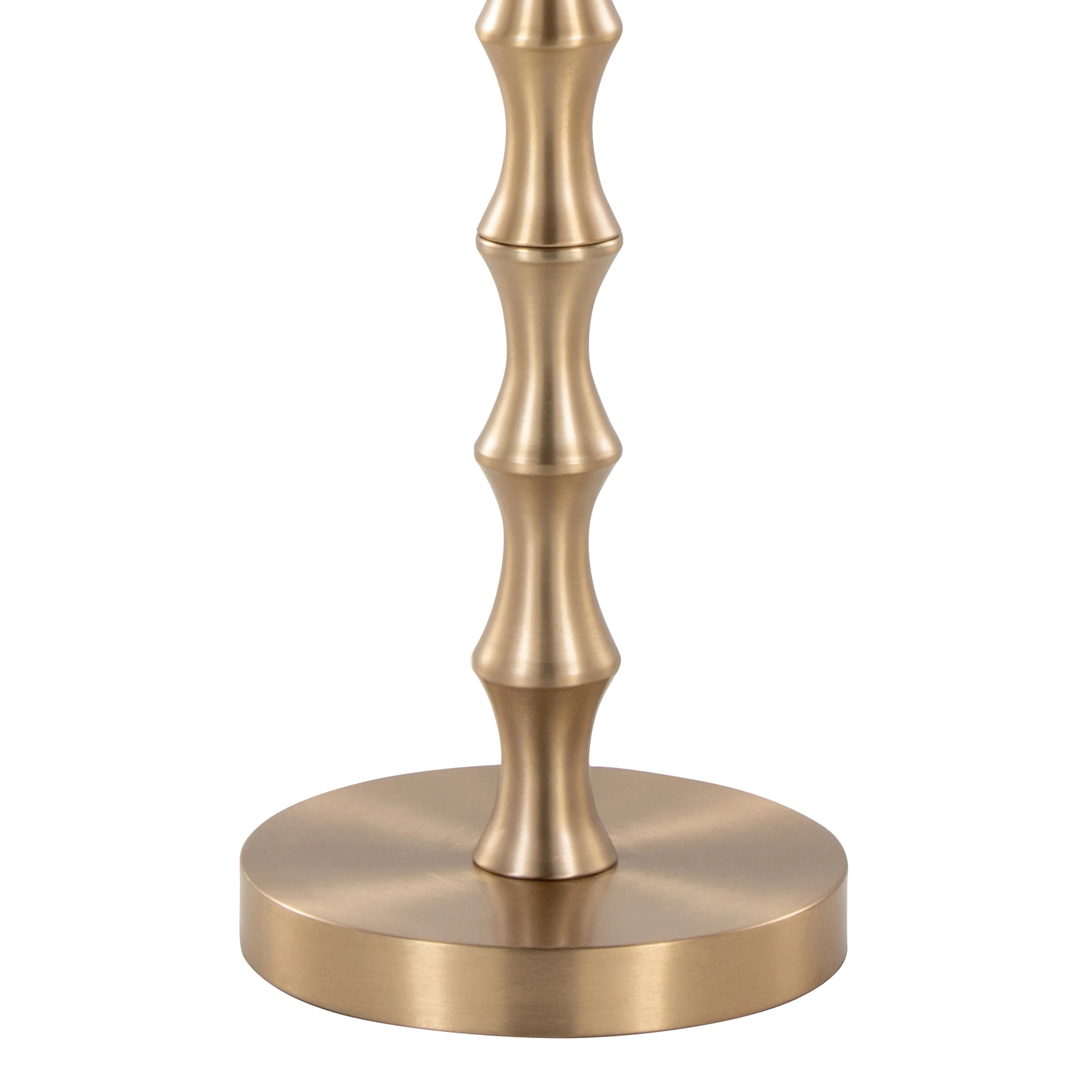 End Table with Bamboo Inspired Pedestal Leg and Metal Frame