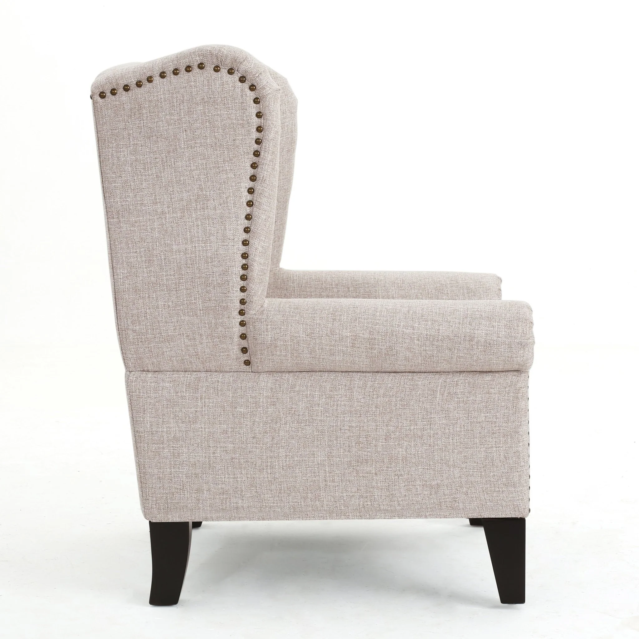 Cerebral Upholstered Wingback Chair with Diamond Tufting and Nailhead Trim