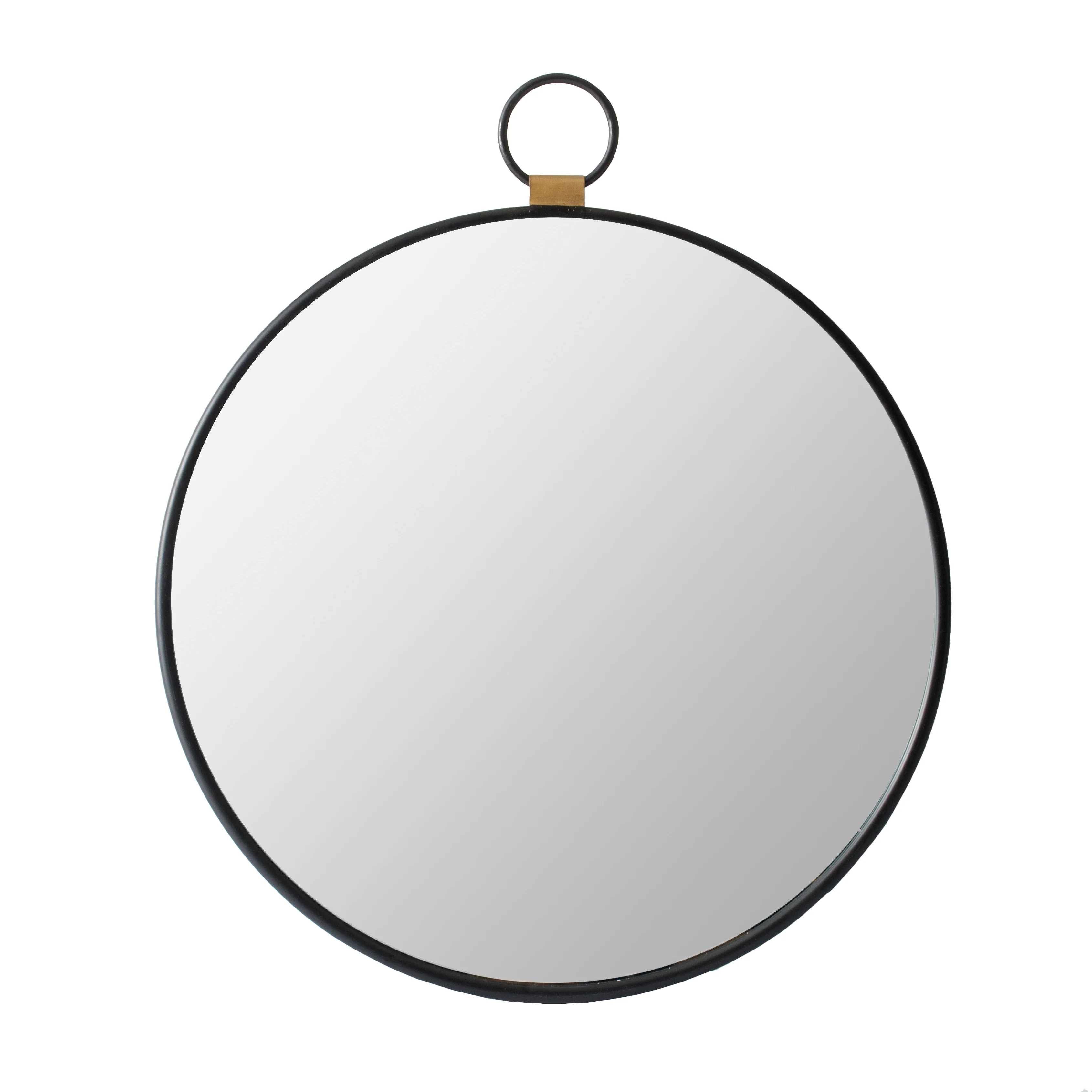 Round Wall Mirror with Stopwatch-Shaped Design
