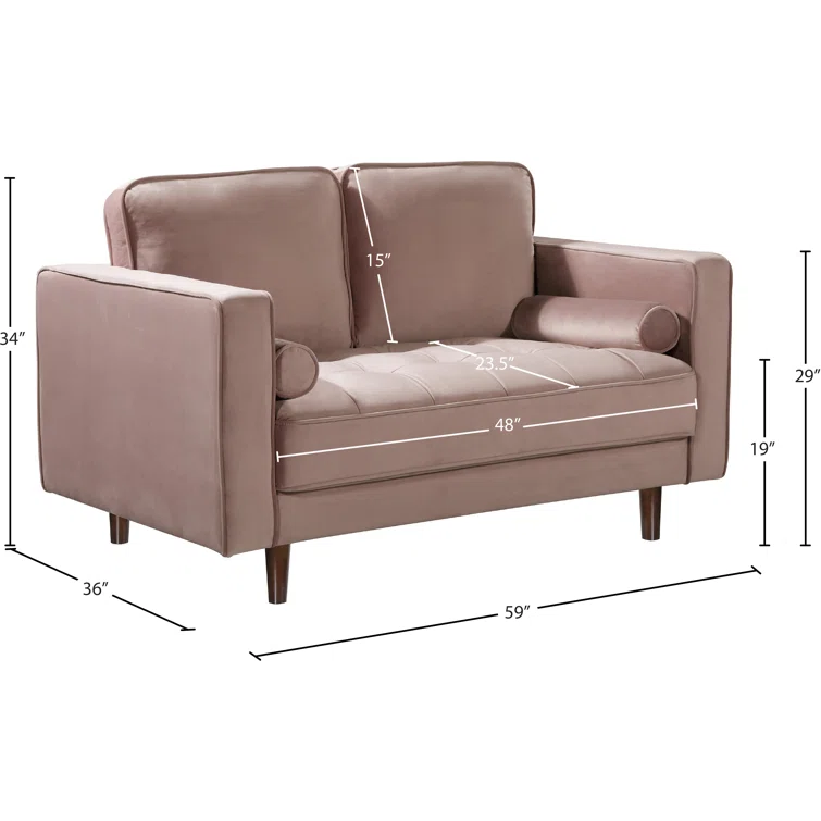 Akinori 59'' Velvet Loveseat