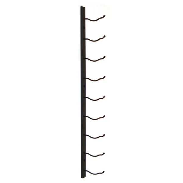 Epicureanist Wall Mount 9-Bottle Black Metal Wine Rack