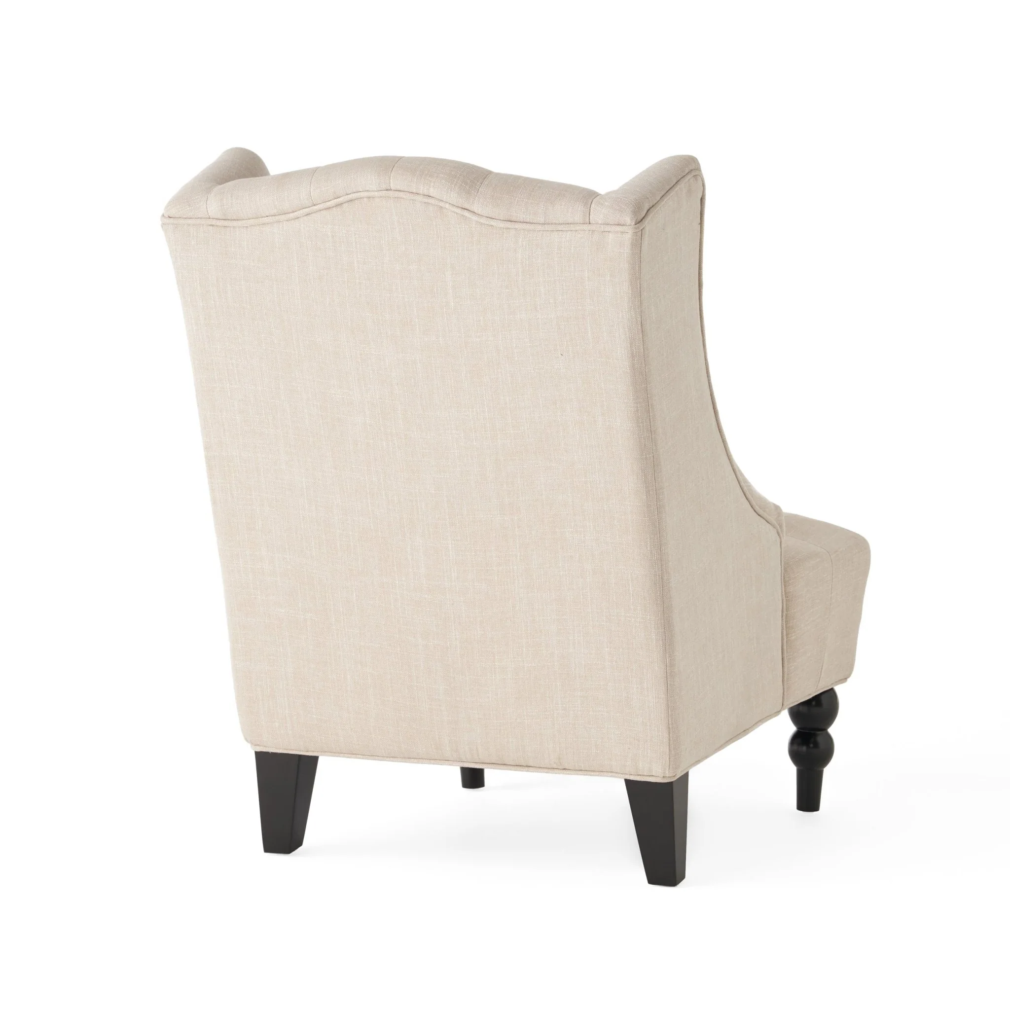 Upholstered Accent Chair with Diamond Tufted Wing Back