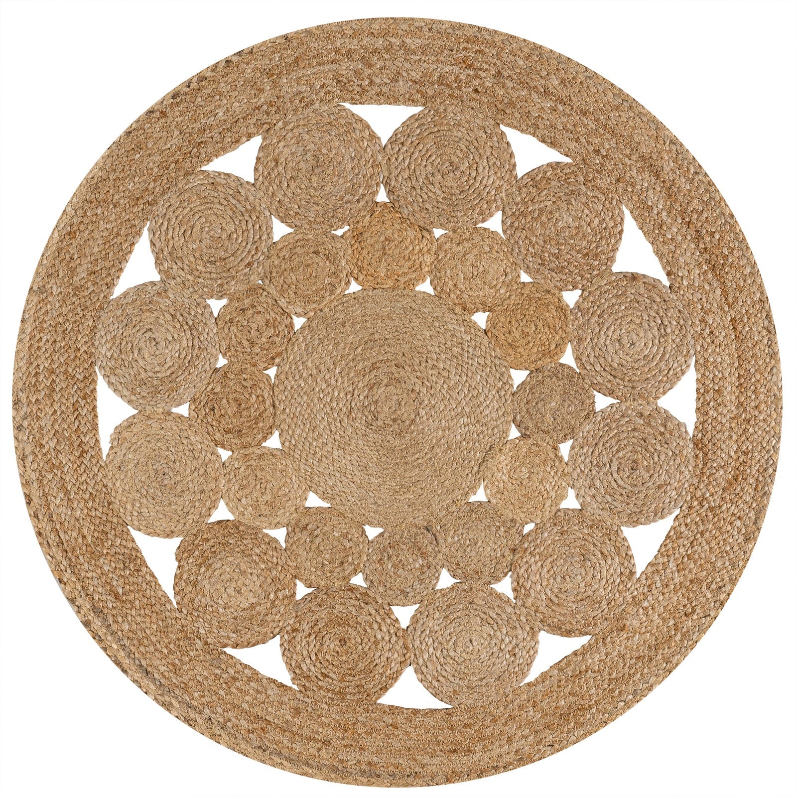 Cassia Natural Jute Boho Circle Natural Area Rug