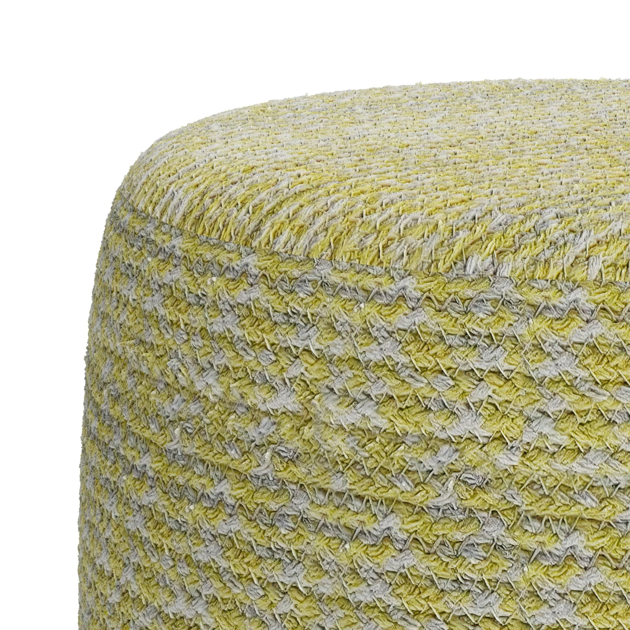 Zenithal Multi-functional Round Braided Pouf with Natural Pattern