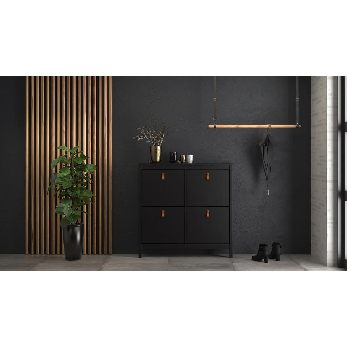 Porch & Den Madrid 4-Drawer Shoe Cabinet