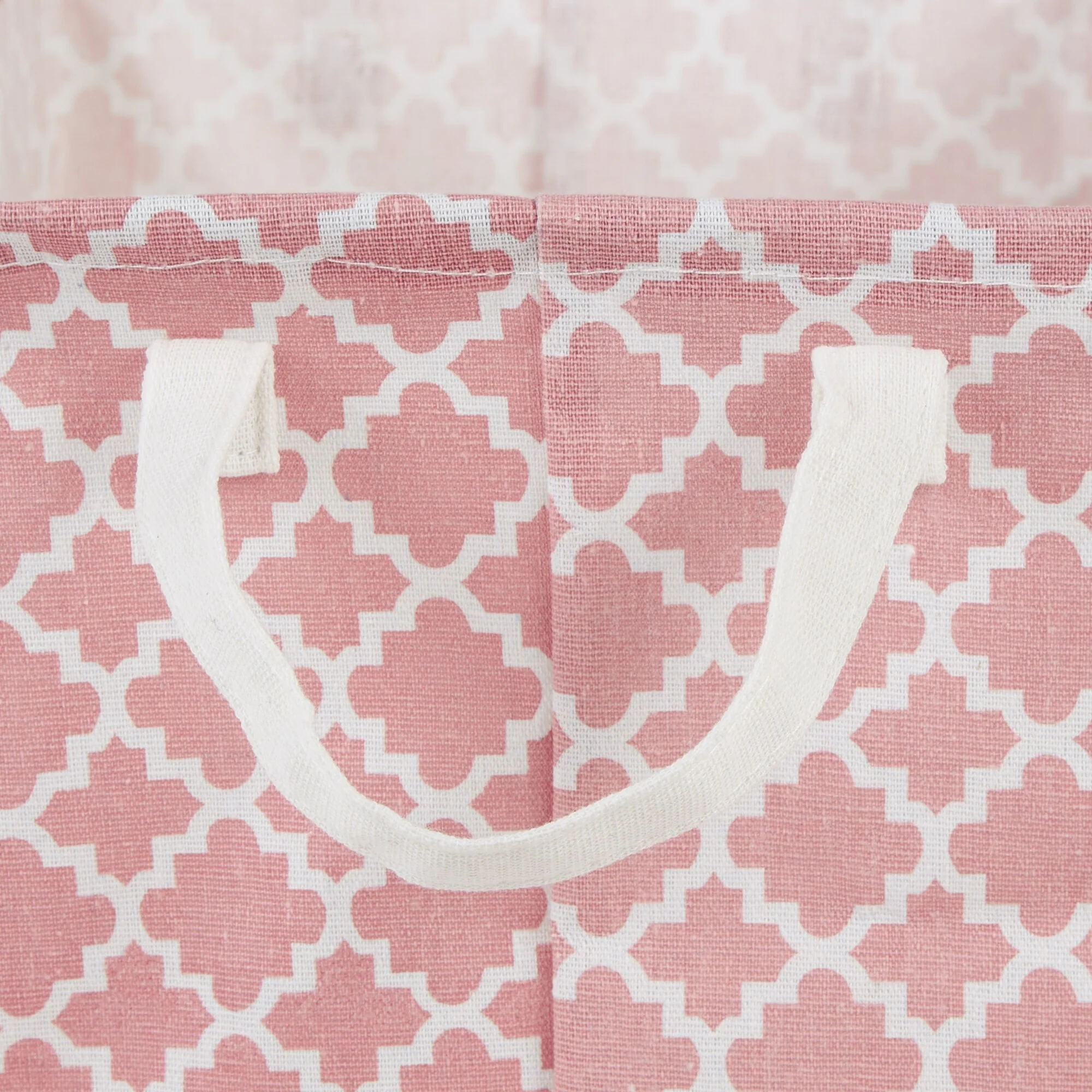 PE-Coated Cotton Polyester Laundry Hamper Lattice Round - Laundry Hamper, 13.5x13.5x20