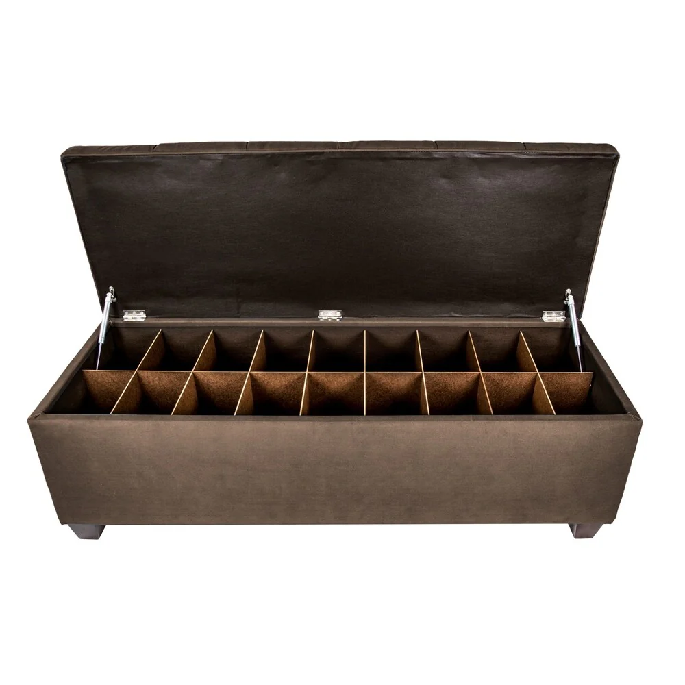 MJL Furniture-Sole Secret Obsession Diamond-tufted Shoe Storage Bench