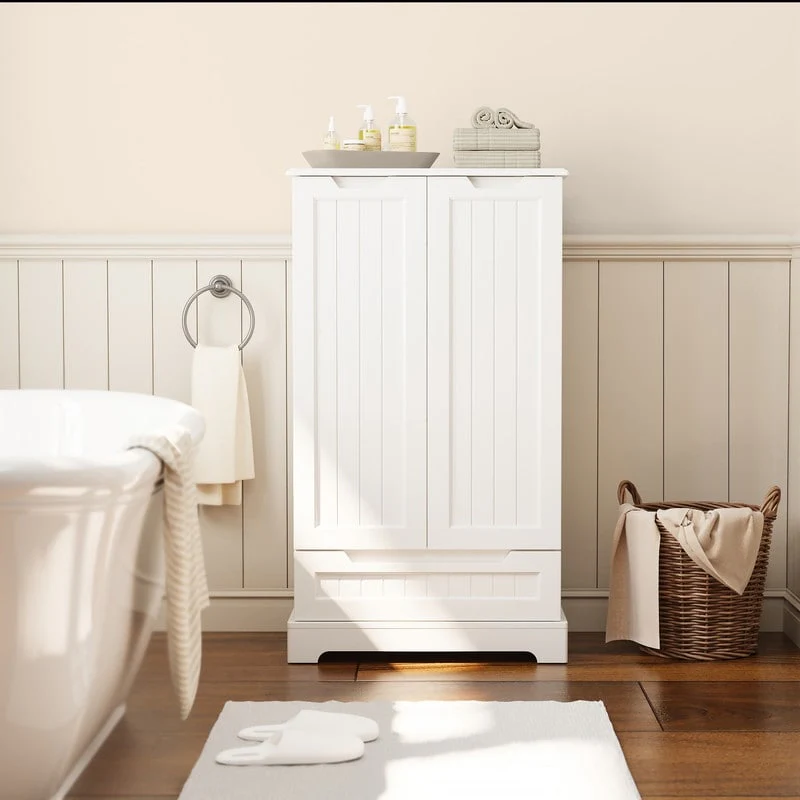 Kitchen Pantry Storage Cabinet, Freestanding Storage with Shelves and 1 Drawer